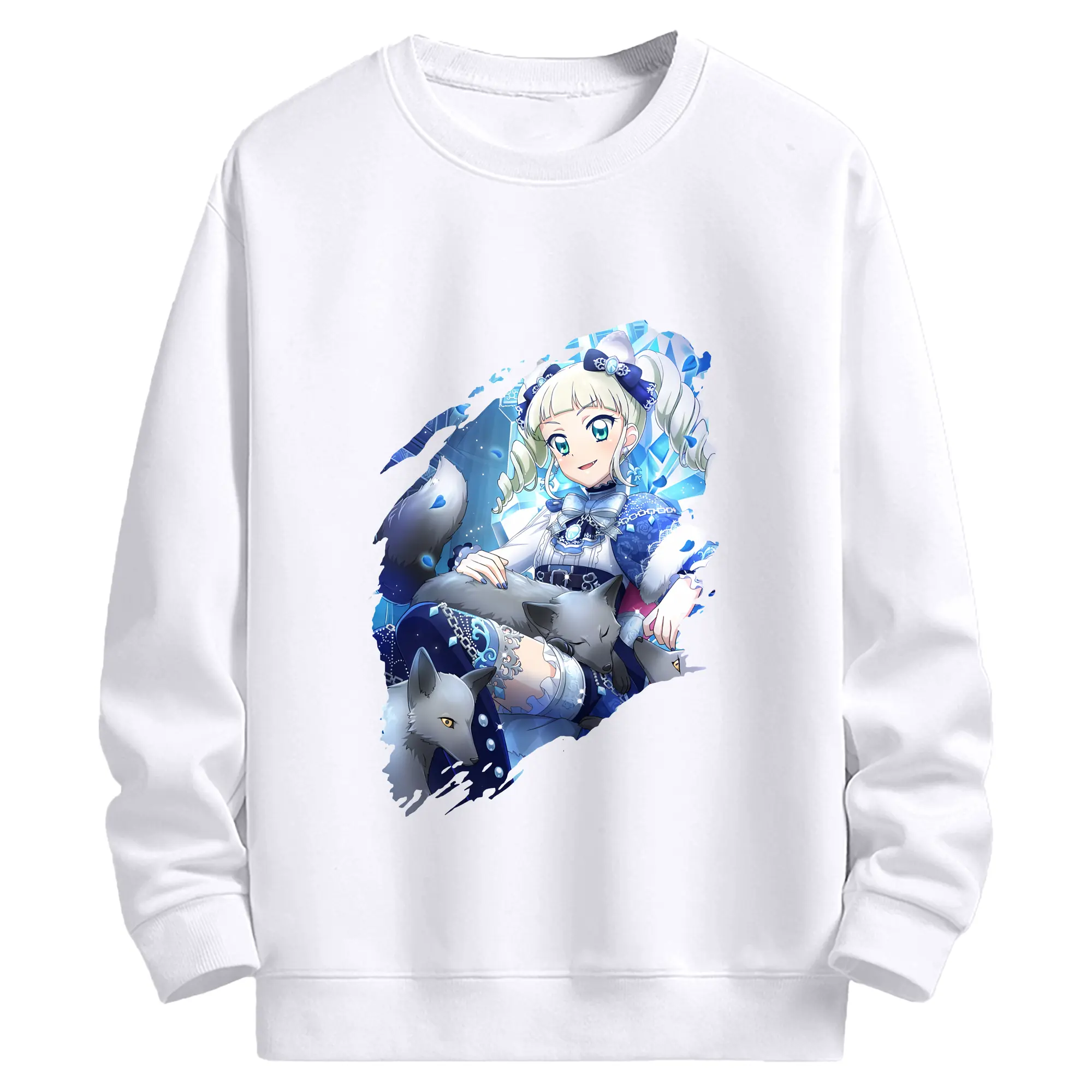 アイカツ グッズ 藤堂 ユリカ - 高品質 クルーネック スウェット ・ コットン59％ ポリエステル41％ ・ ユニセックス 長袖 トレーナー ・ カジュアル デイリー スポーツ 散歩用