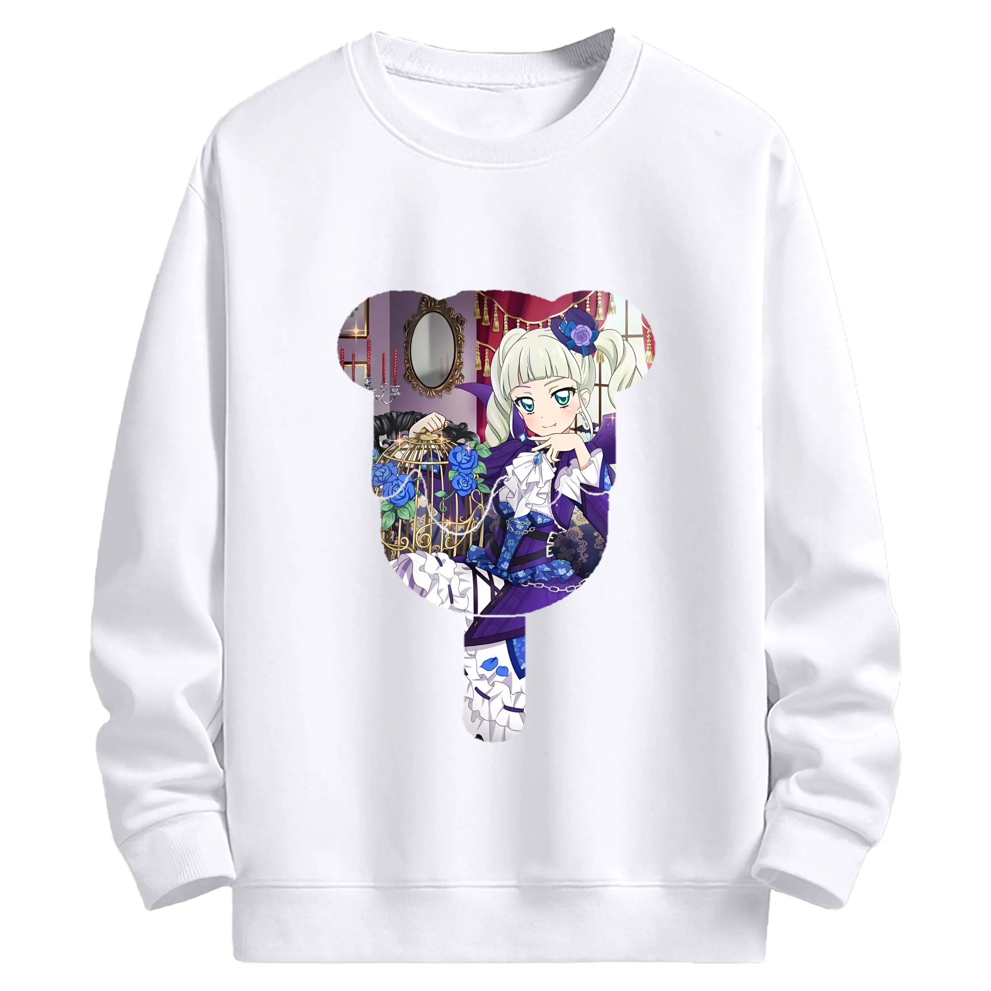 アイカツ グッズ 藤堂 ユリカ - 高品質 クルーネック スウェット ・ コットン59％ ポリエステル41％ ・ ユニセックス 長袖 トレーナー ・ カジュアル デイリー スポーツ 散歩用