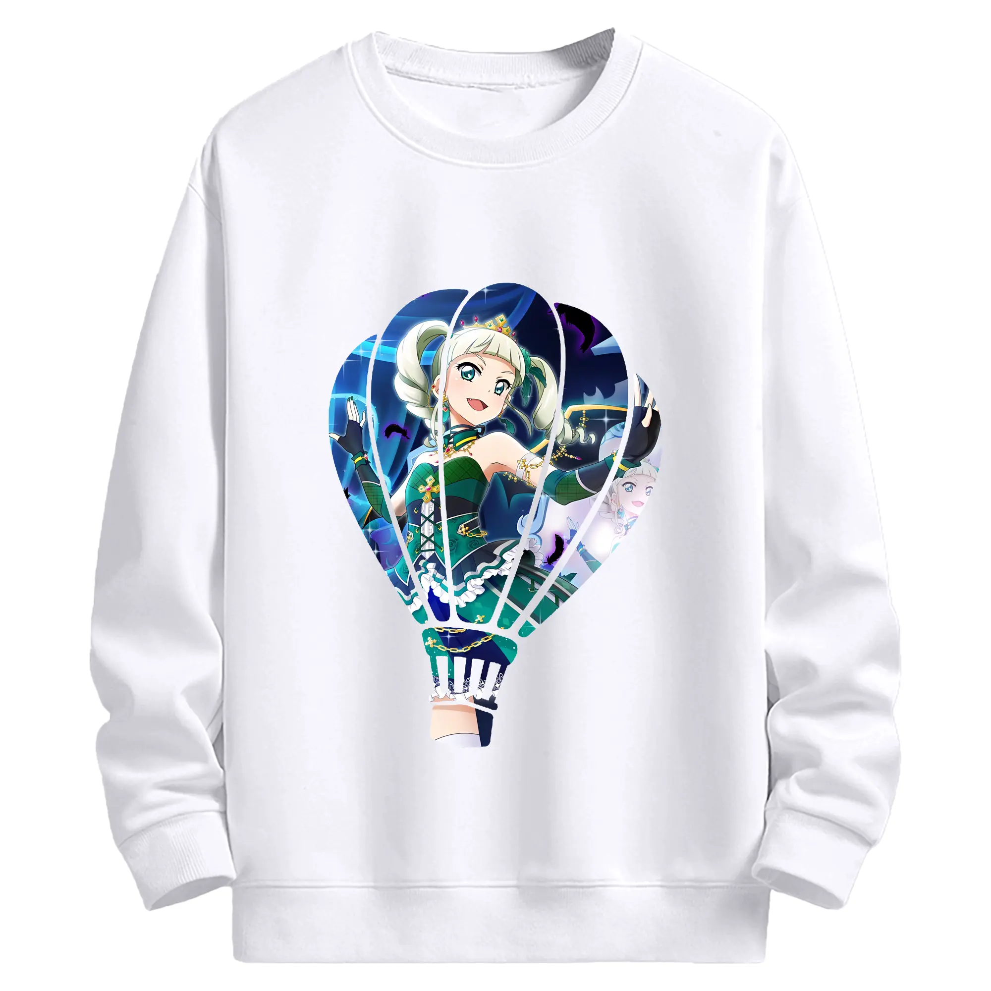 アイカツ グッズ 藤堂 ユリカ - 高品質 クルーネック スウェット ・ コットン59％ ポリエステル41％ ・ ユニセックス 長袖 トレーナー ・ カジュアル デイリー スポーツ 散歩用
