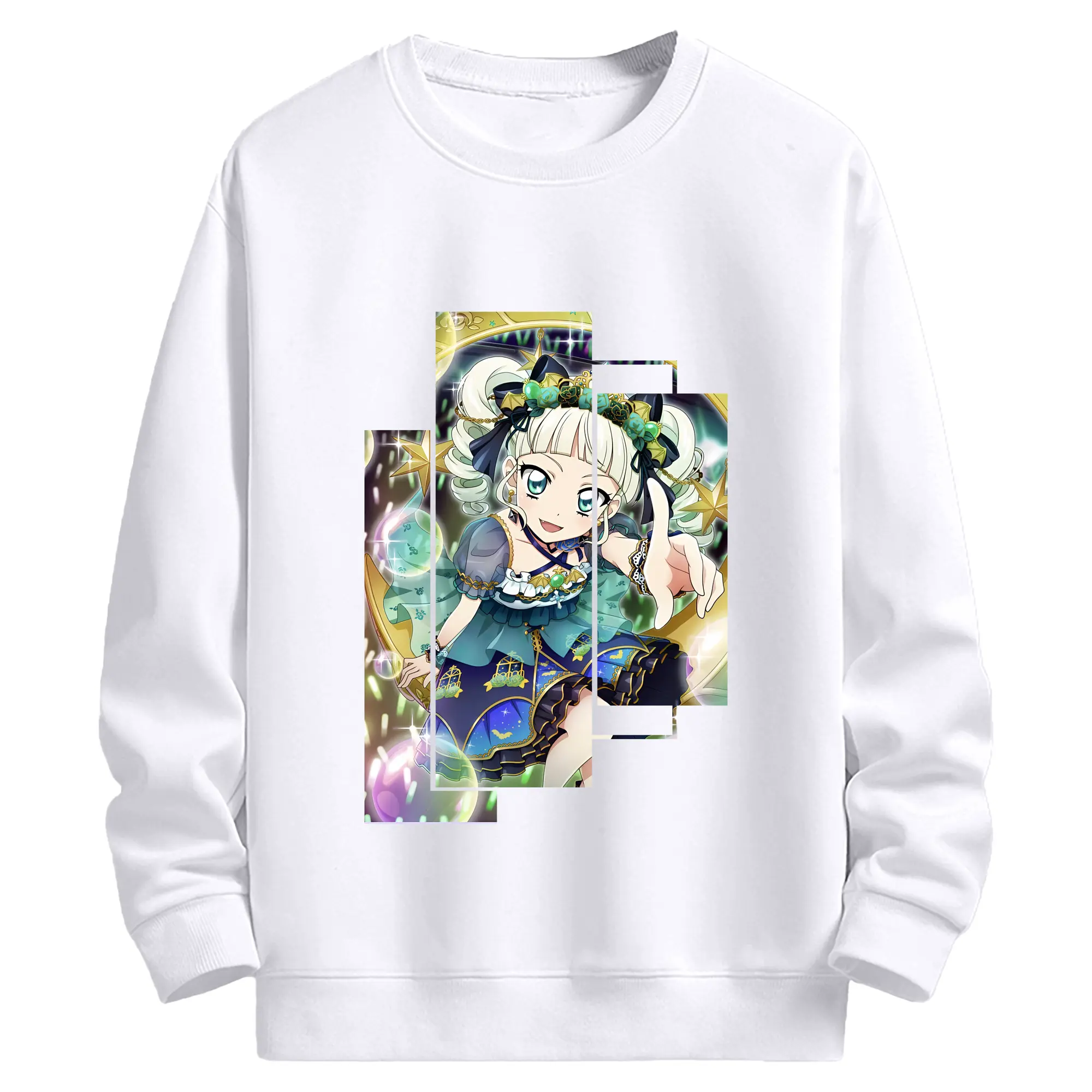 アイカツ グッズ 藤堂 ユリカ - 高品質 クルーネック スウェット ・ コットン59％ ポリエステル41％ ・ ユニセックス 長袖 トレーナー ・ カジュアル デイリー スポーツ 散歩用