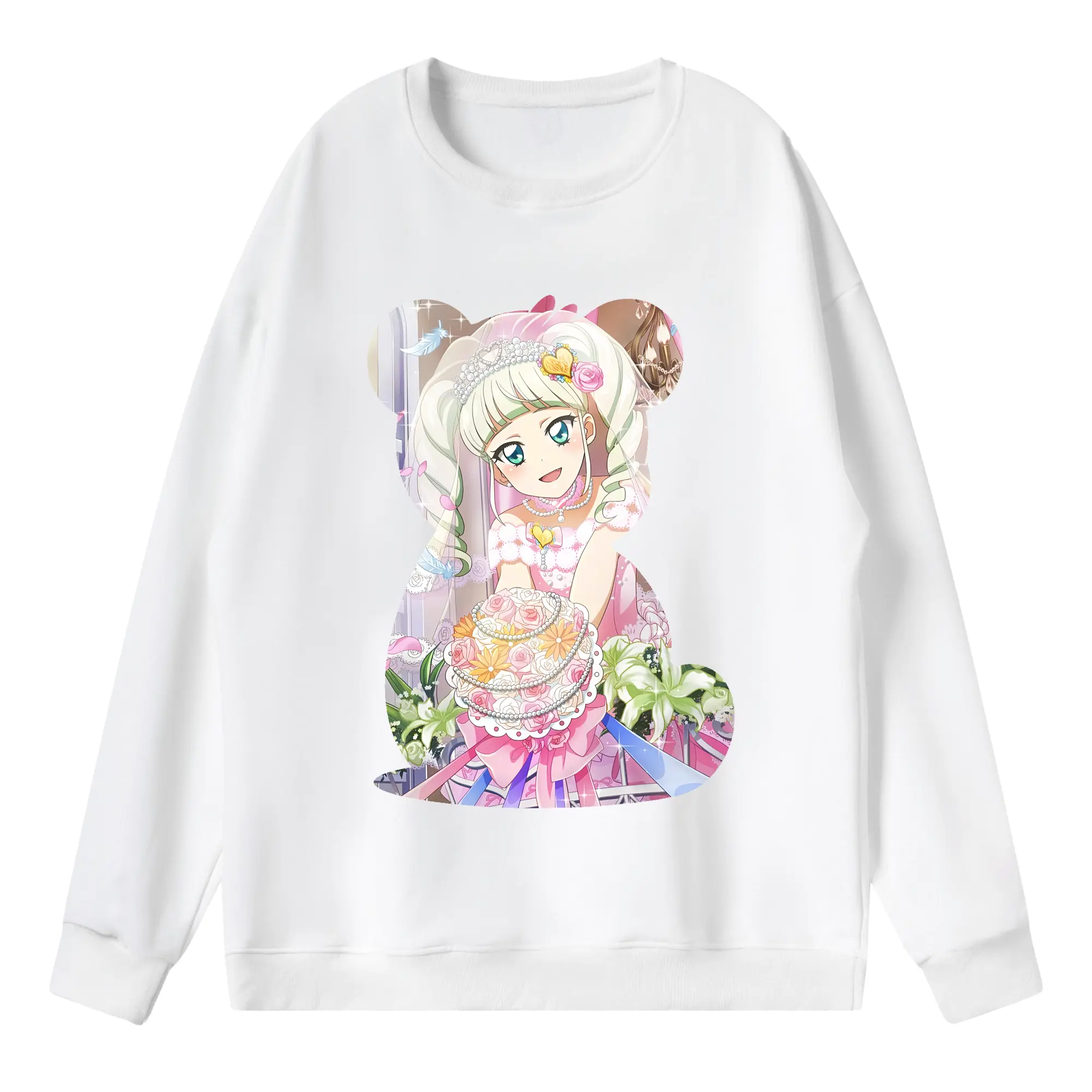 アイカツ グッズ 藤堂 ユリカ - 薄手 クルーネック スウェット 裏毛260g · ポリエステル 春秋向け カジュアル 男女兼用 · トレーナー デイリー スポーツ 散歩に最適