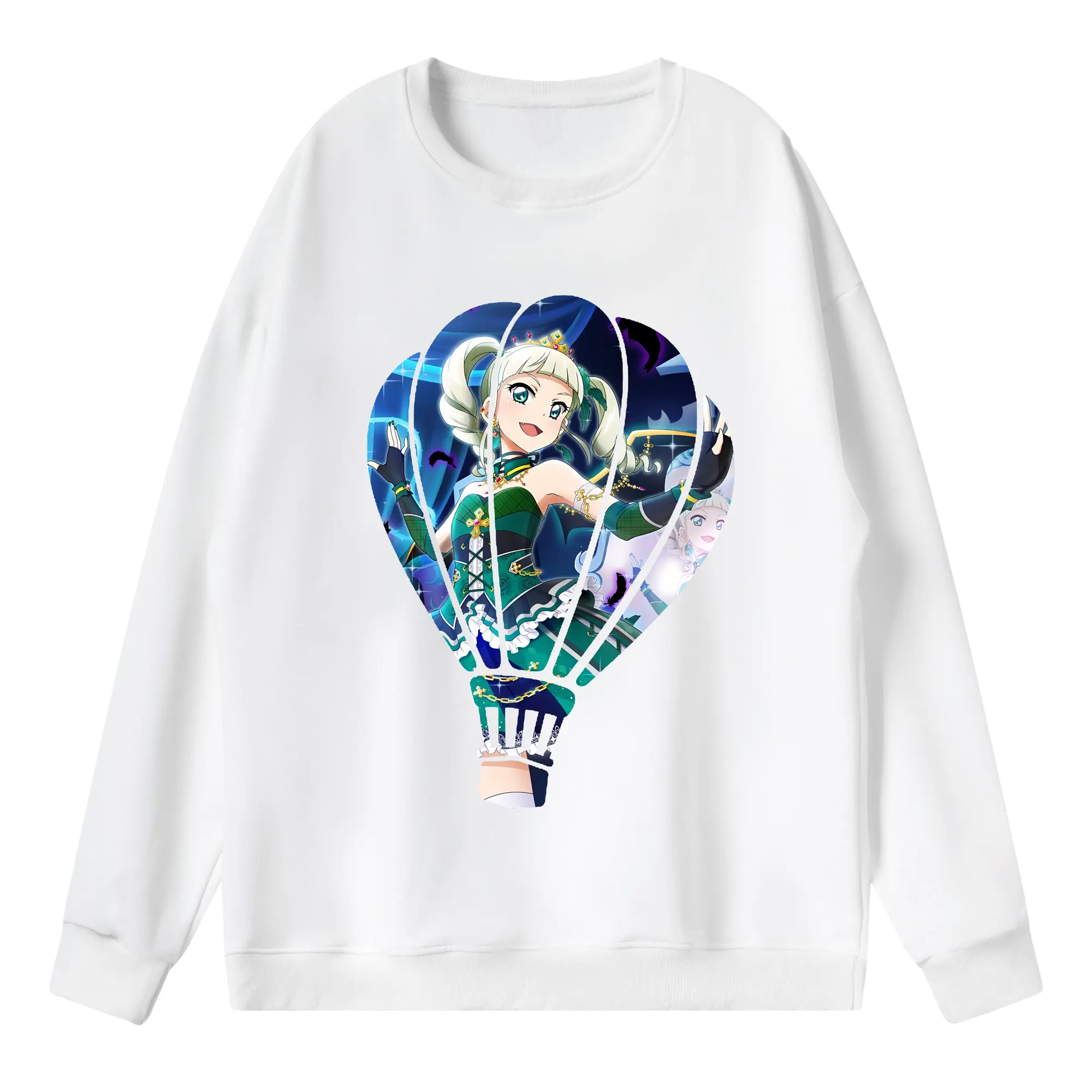 アイカツ グッズ 藤堂 ユリカ - 薄手 クルーネック スウェット 裏毛260g · ポリエステル 春秋向け カジュアル 男女兼用 · トレーナー デイリー スポーツ 散歩に最適