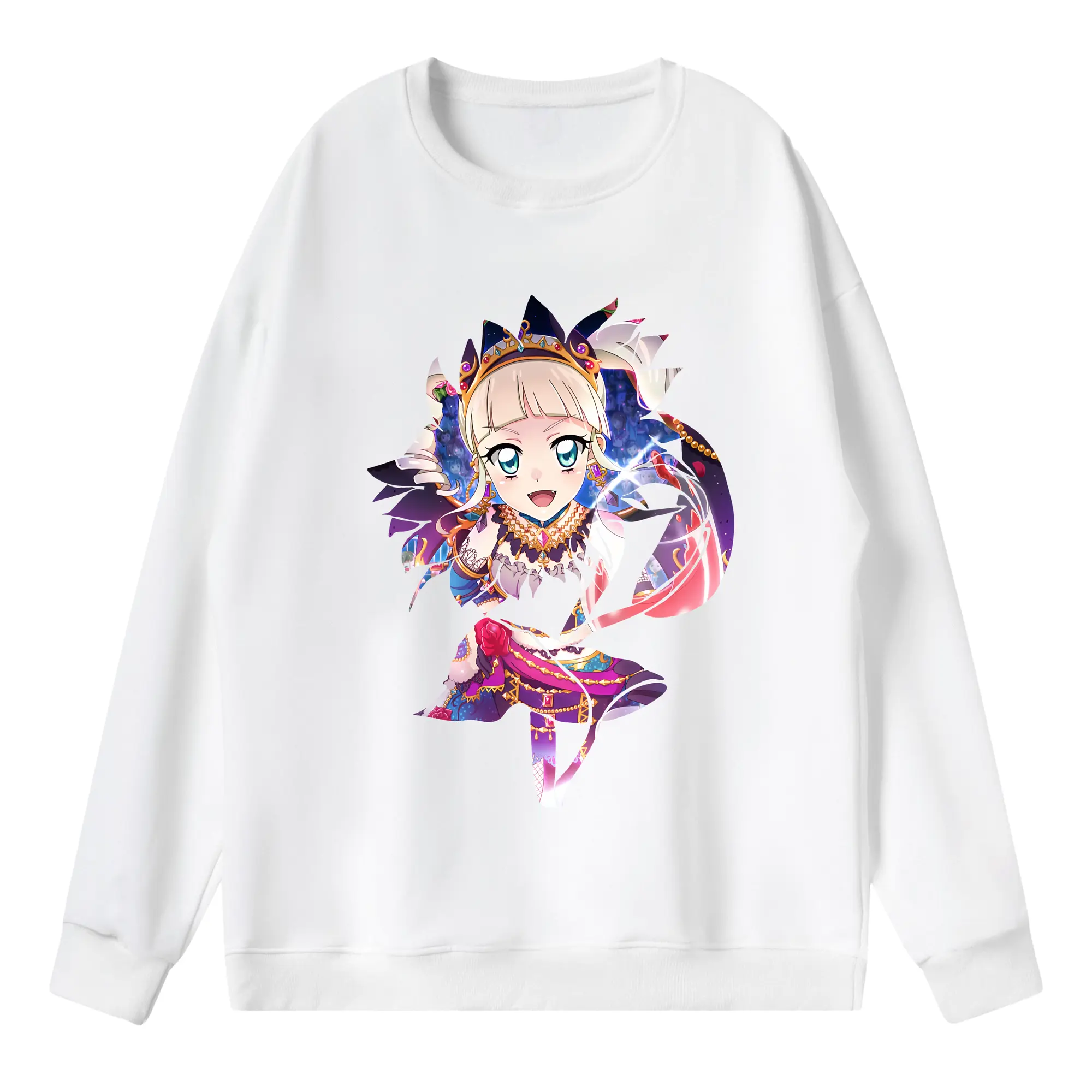 アイカツ グッズ 藤堂 ユリカ - 薄手 クルーネック スウェット 裏毛260g · ポリエステル 春秋向け カジュアル 男女兼用 · トレーナー デイリー スポーツ 散歩に最適