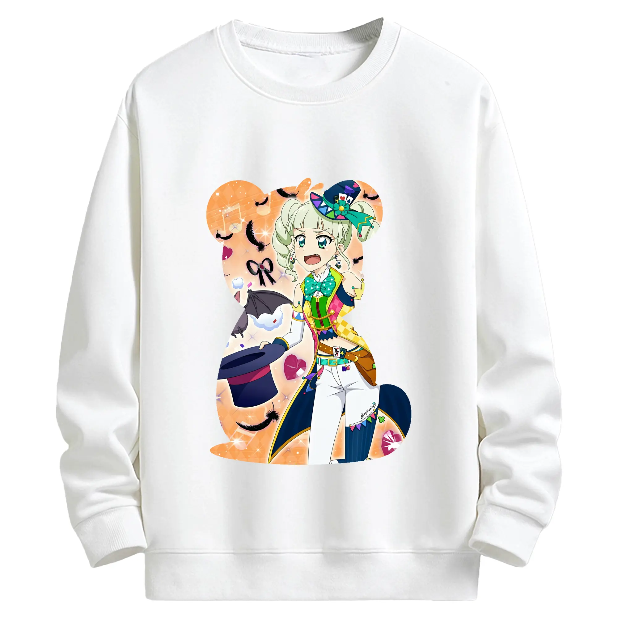 アイカツ グッズ 藤堂 ユリカ - キッズ クルーネックスウェットシャツ ・ フロントプリント ・ 綿80％ ポリエステル20％ ・ 快適 通学 スポーツ 日常使い お散歩用