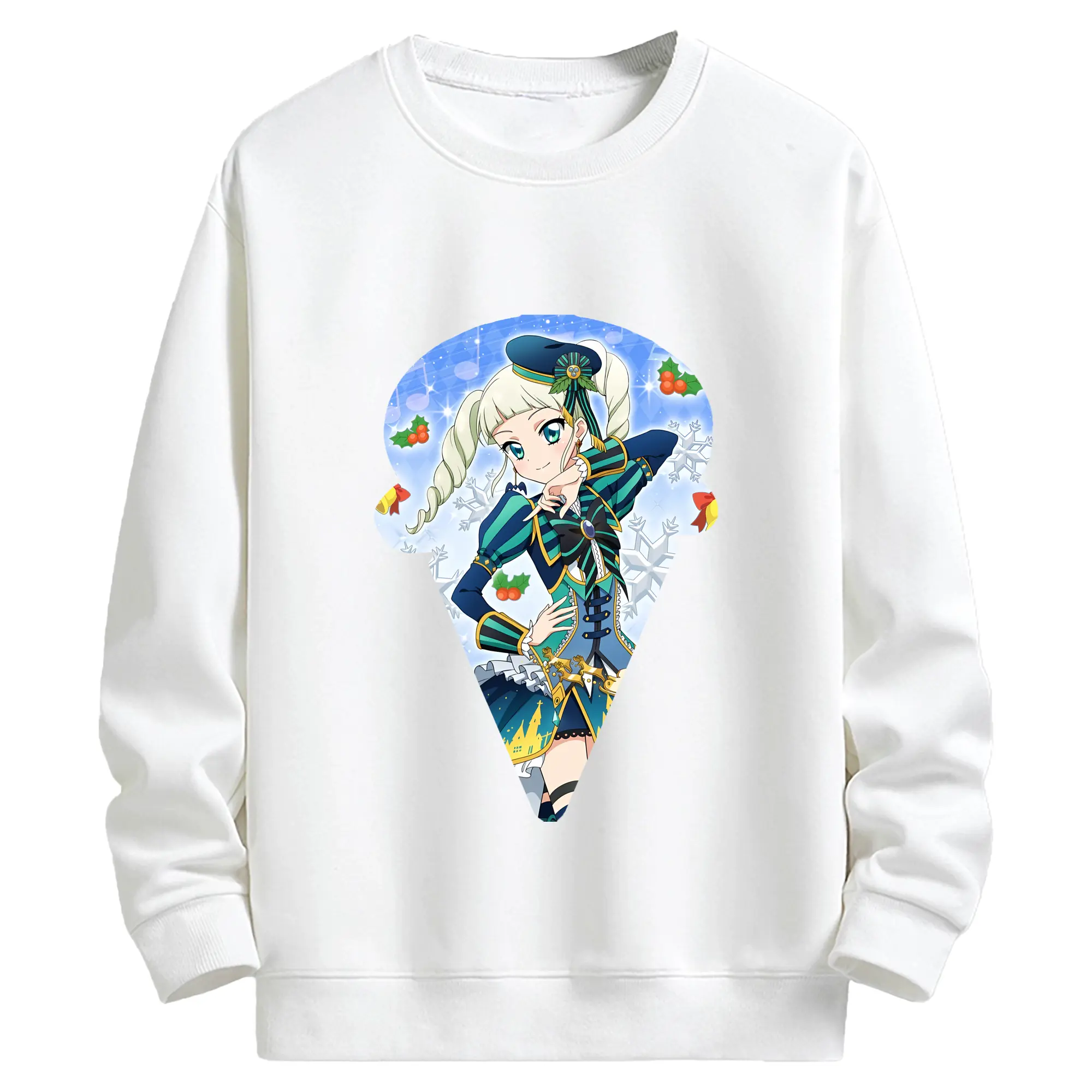 アイカツ グッズ 藤堂 ユリカ - キッズ クルーネックスウェットシャツ ・ フロントプリント ・ 綿80％ ポリエステル20％ ・ 快適 通学 スポーツ 日常使い お散歩用