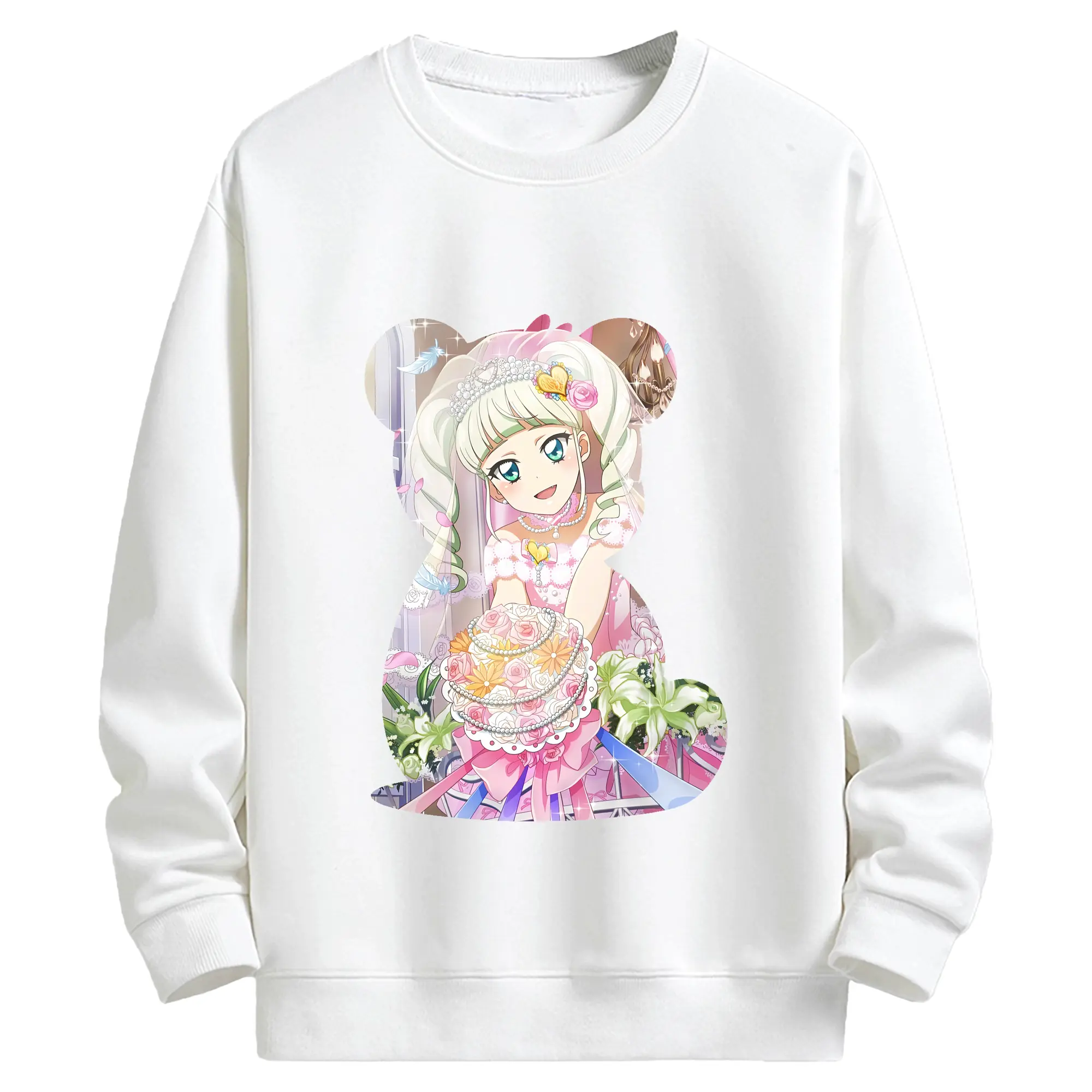 アイカツ グッズ 藤堂 ユリカ - キッズ クルーネックスウェットシャツ ・ フロントプリント ・ 綿80％ ポリエステル20％ ・ 快適 通学 スポーツ 日常使い お散歩用