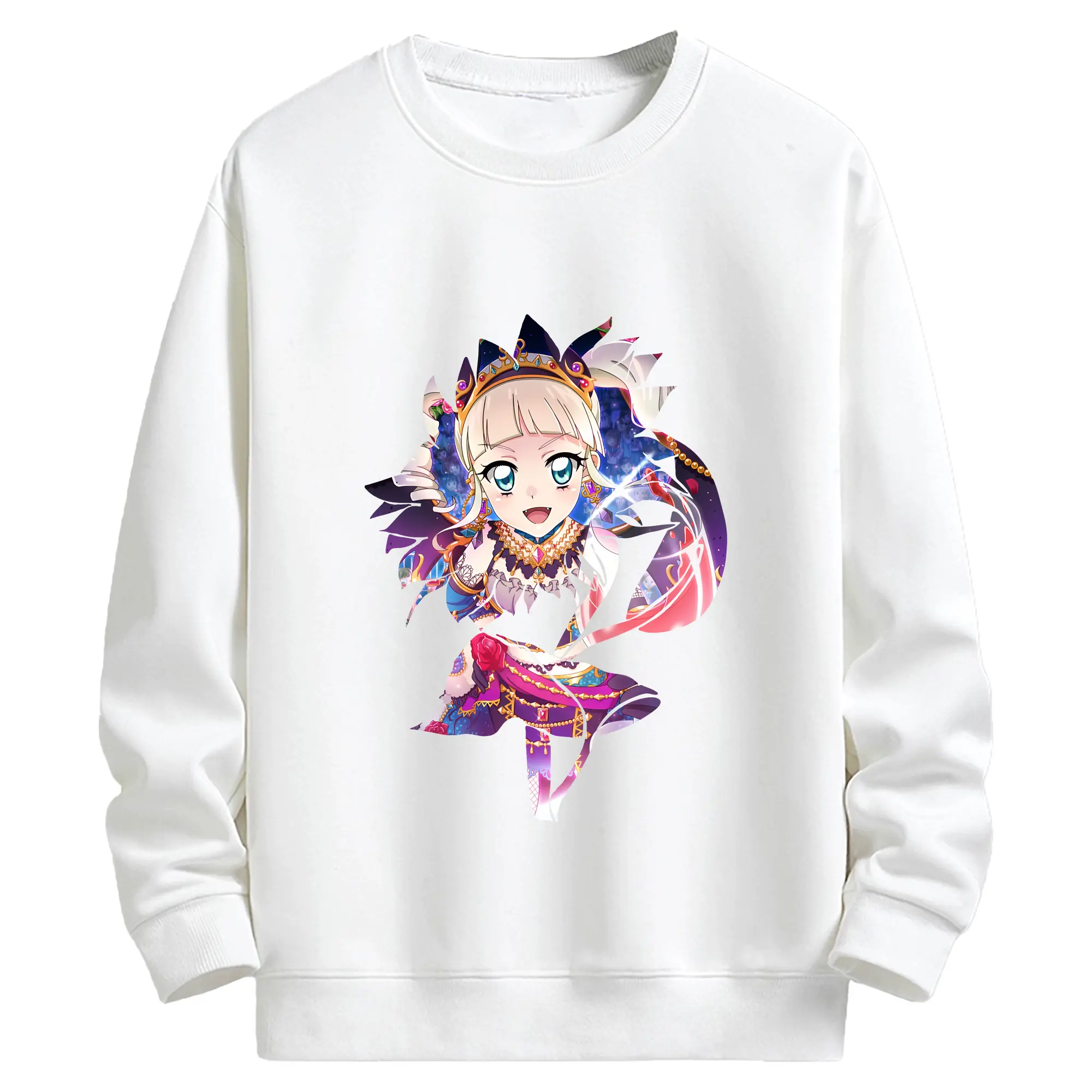 アイカツ グッズ 藤堂 ユリカ - キッズ クルーネックスウェットシャツ ・ フロントプリント ・ 綿80％ ポリエステル20％ ・ 快適 通学 スポーツ 日常使い お散歩用