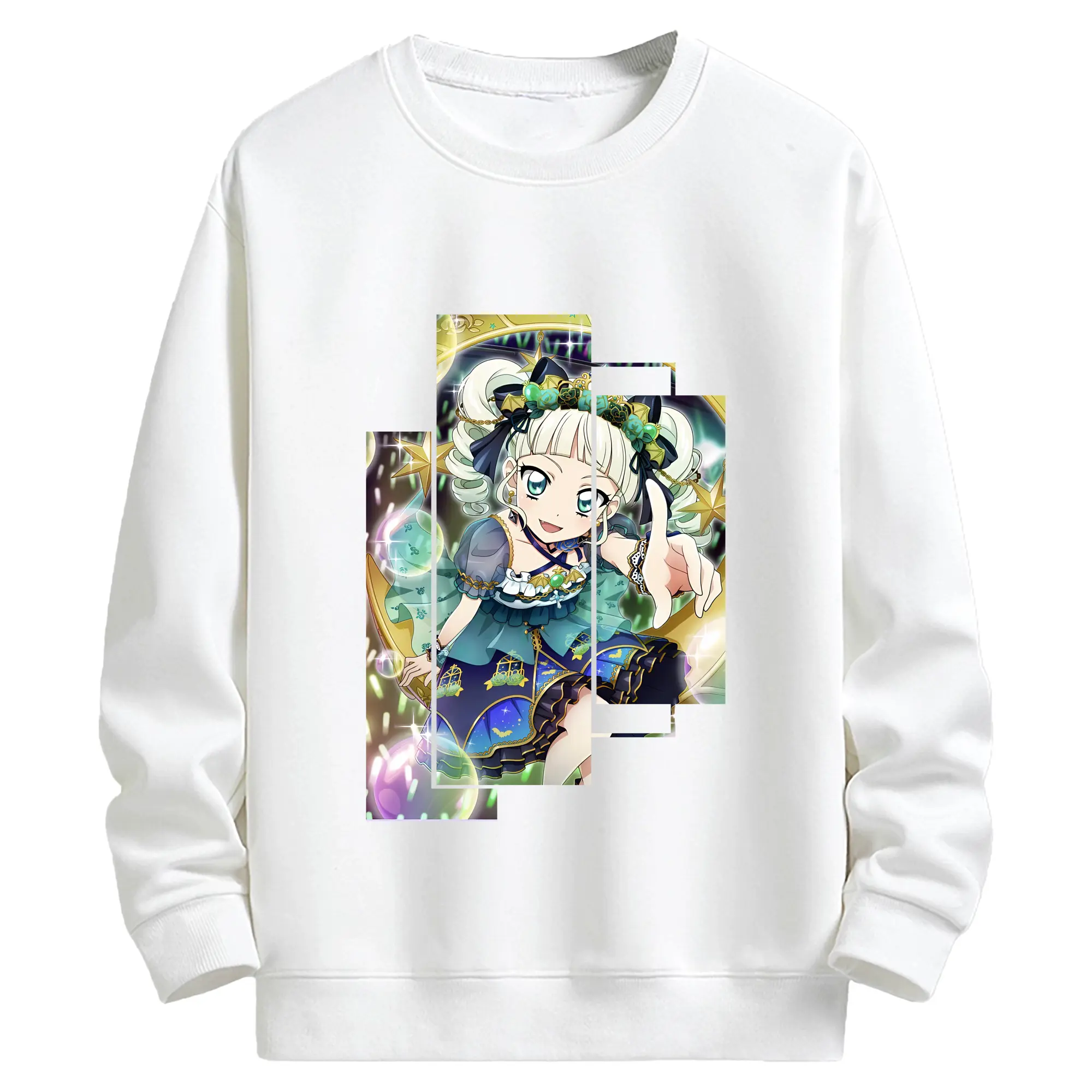 アイカツ グッズ 藤堂 ユリカ - キッズ クルーネックスウェットシャツ ・ フロントプリント ・ 綿80％ ポリエステル20％ ・ 快適 通学 スポーツ 日常使い お散歩用