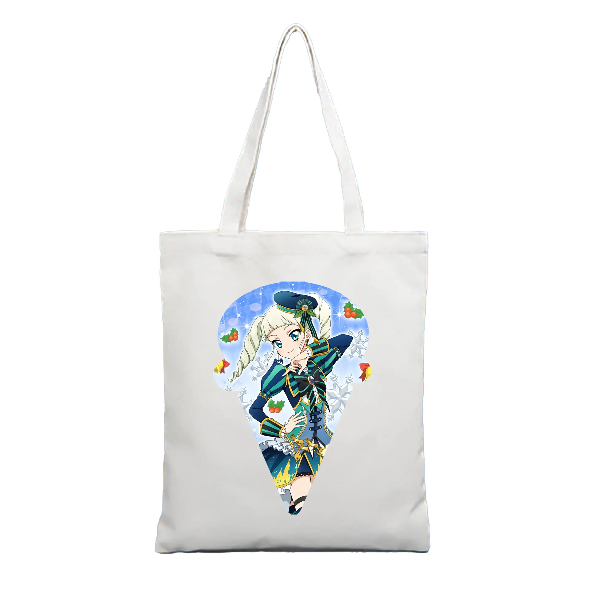 アイカツ グッズ 藤堂 ユリカ - 縦型キャンバス手提げバッグ（トートバッグ） ・ キャンバス素材 ・ ショッピング用 ・ 軽量 丈夫 お手入れ簡単