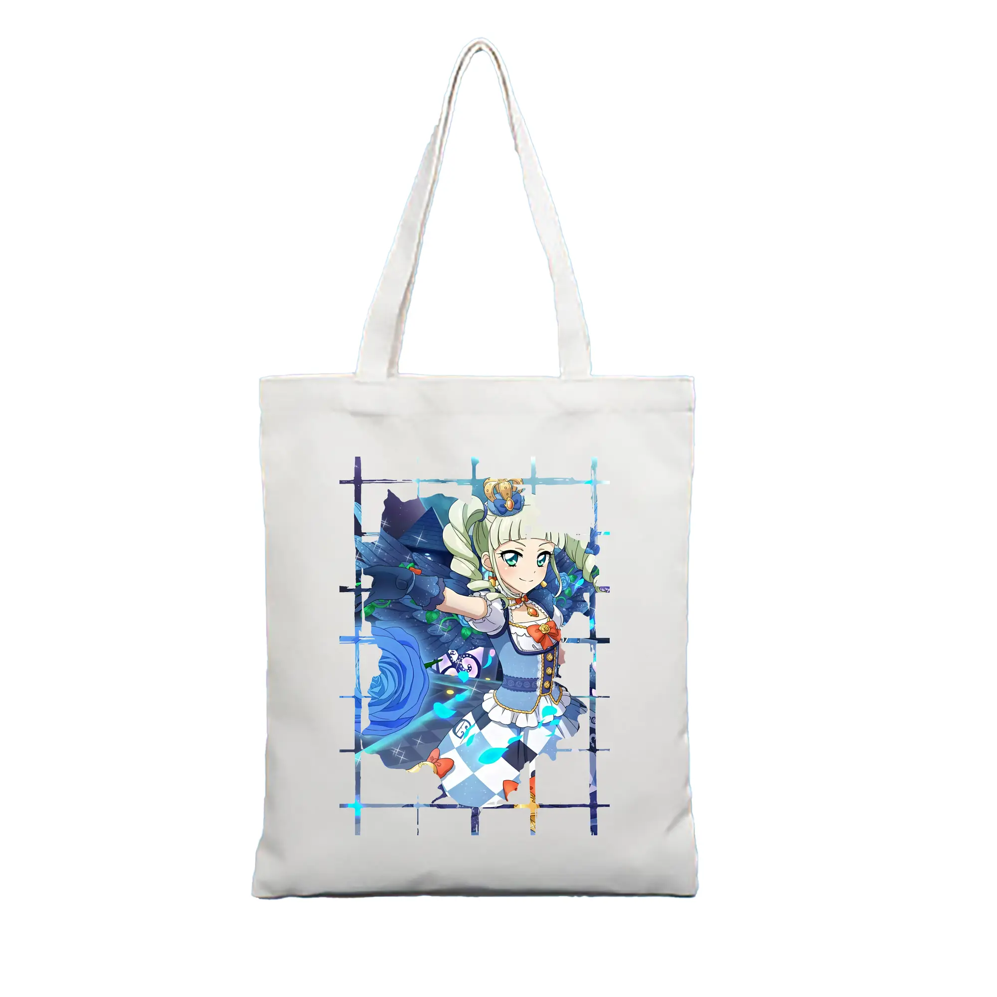 アイカツ グッズ 藤堂 ユリカ - 縦型キャンバス手提げバッグ（トートバッグ） ・ キャンバス素材 ・ ショッピング用 ・ 軽量 丈夫 お手入れ簡単