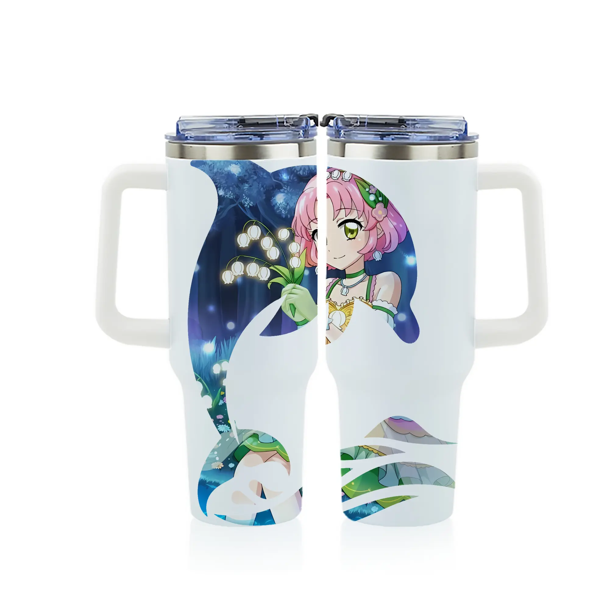 アイカツ グッズ 北大路 さくら - 1200mL フルプリント車用タンブラー ・ 304ステンレス 内側 ・ 201ステンレス 外側 ・ 保温 保冷 ・ 通勤 ドライブ アウトドア用