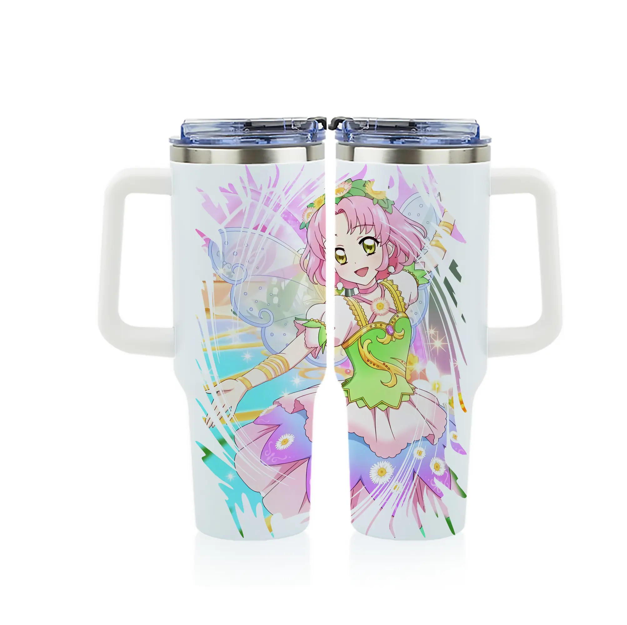 アイカツ グッズ 北大路 さくら - 1200mL フルプリント車用タンブラー ・ 304ステンレス 内側 ・ 201ステンレス 外側 ・ 保温 保冷 ・ 通勤 ドライブ アウトドア用