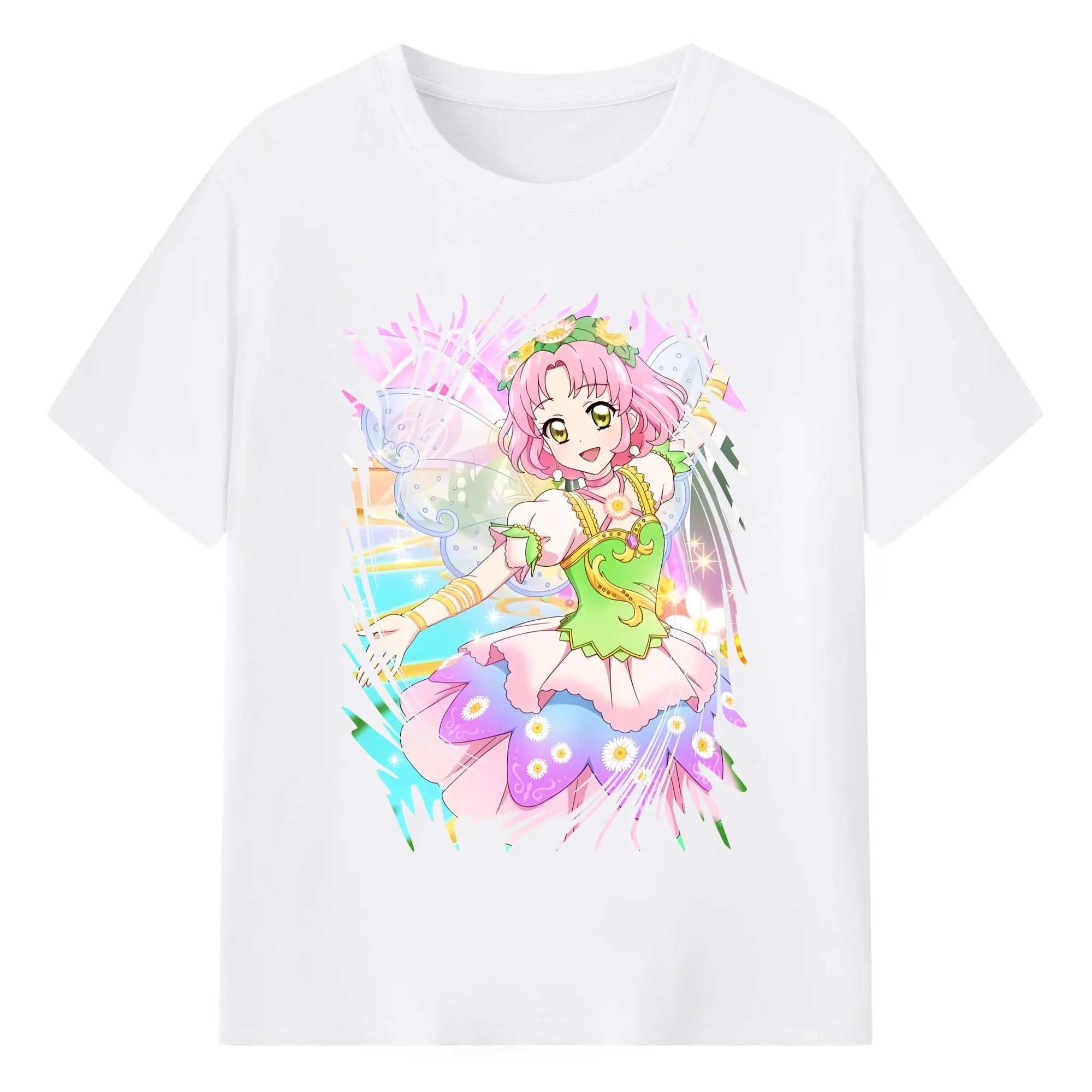 アイカツ グッズ 北大路 さくら - 綿100％ 半袖Tシャツ ・ フロントプリント ・ 快適 通気性 ・ 日常使い 散歩 スポーツ用