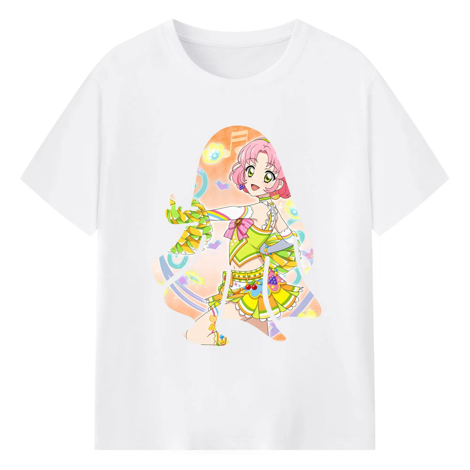 アイカツ グッズ 北大路 さくら - 綿100％ 半袖Tシャツ ・ フロントプリント ・ 快適 通気性 ・ 日常使い 散歩 スポーツ用