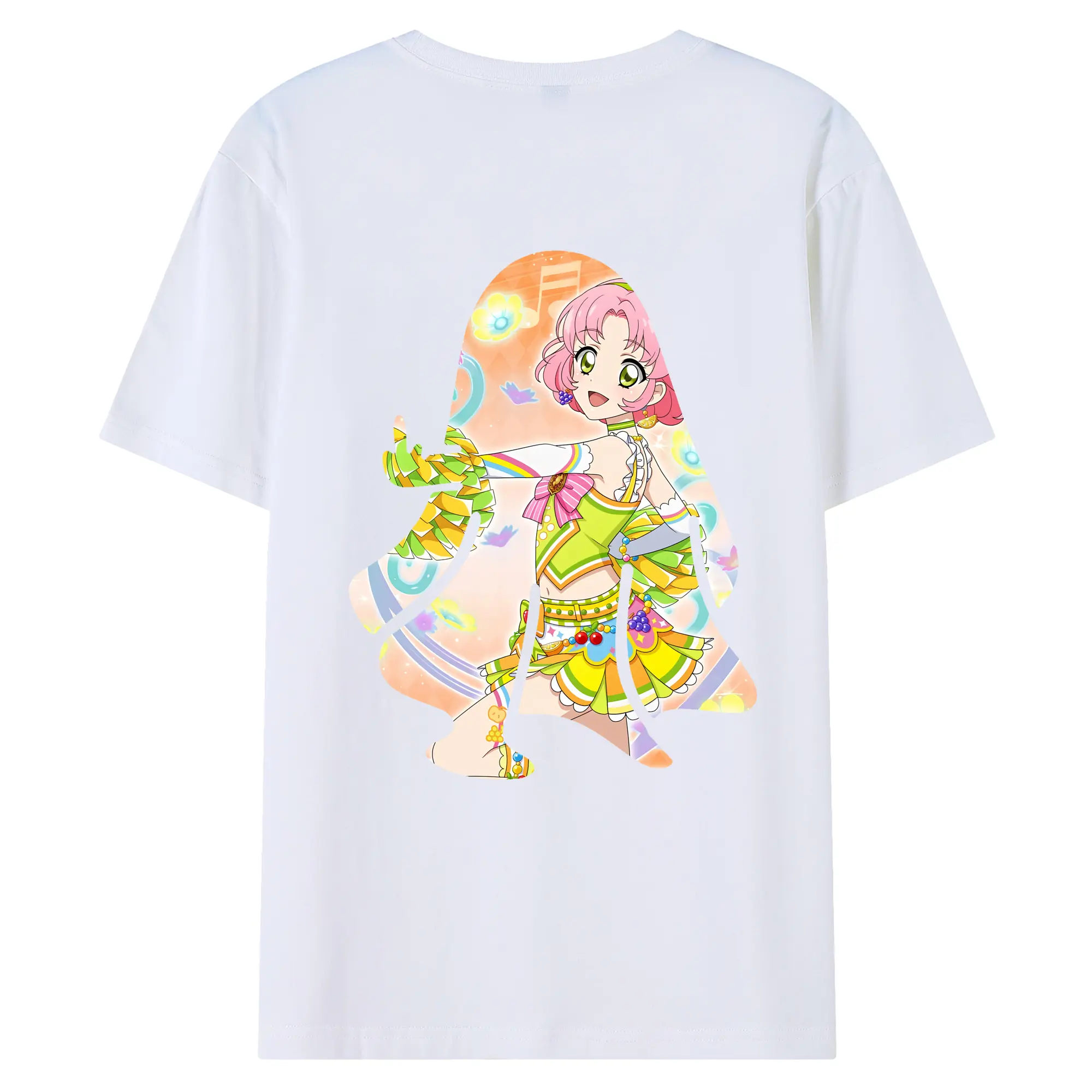 アイカツ グッズ 北大路 さくら - 綿100％ 半袖Tシャツ ・ バックプリント ・ 快適 通気性 ・ 日常使い 散歩 スポーツ用