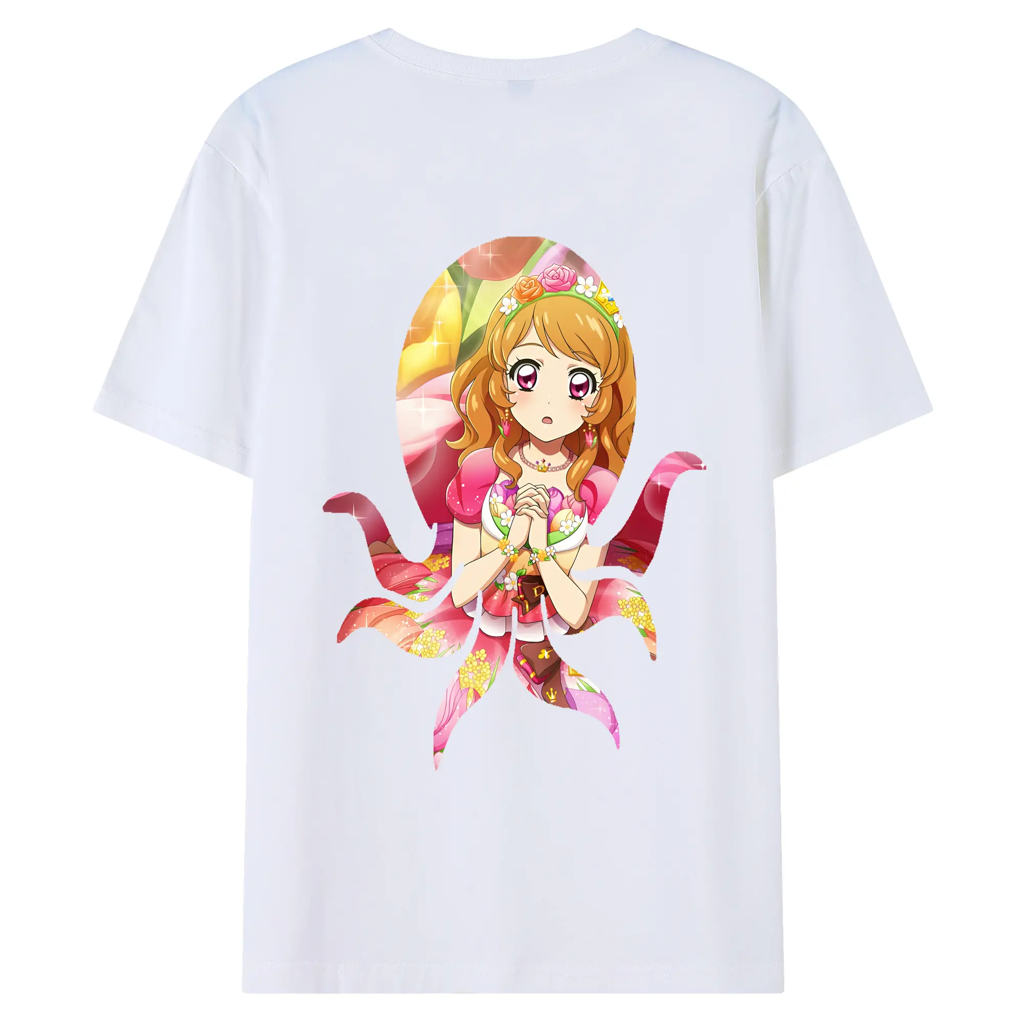 アイカツ グッズ 北大路 さくら - 綿100％ 半袖Tシャツ ・ バックプリント ・ 快適 通気性 ・ 日常使い 散歩 スポーツ用