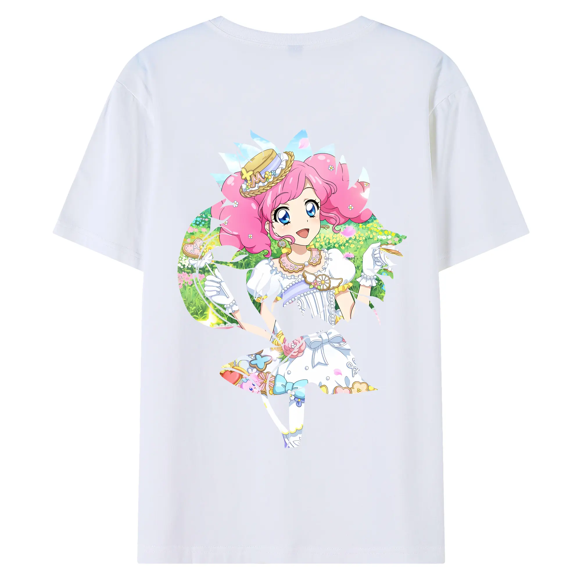 アイカツ グッズ 北大路 さくら - 綿100％ 半袖Tシャツ ・ バックプリント ・ 快適 通気性 ・ 日常使い 散歩 スポーツ用