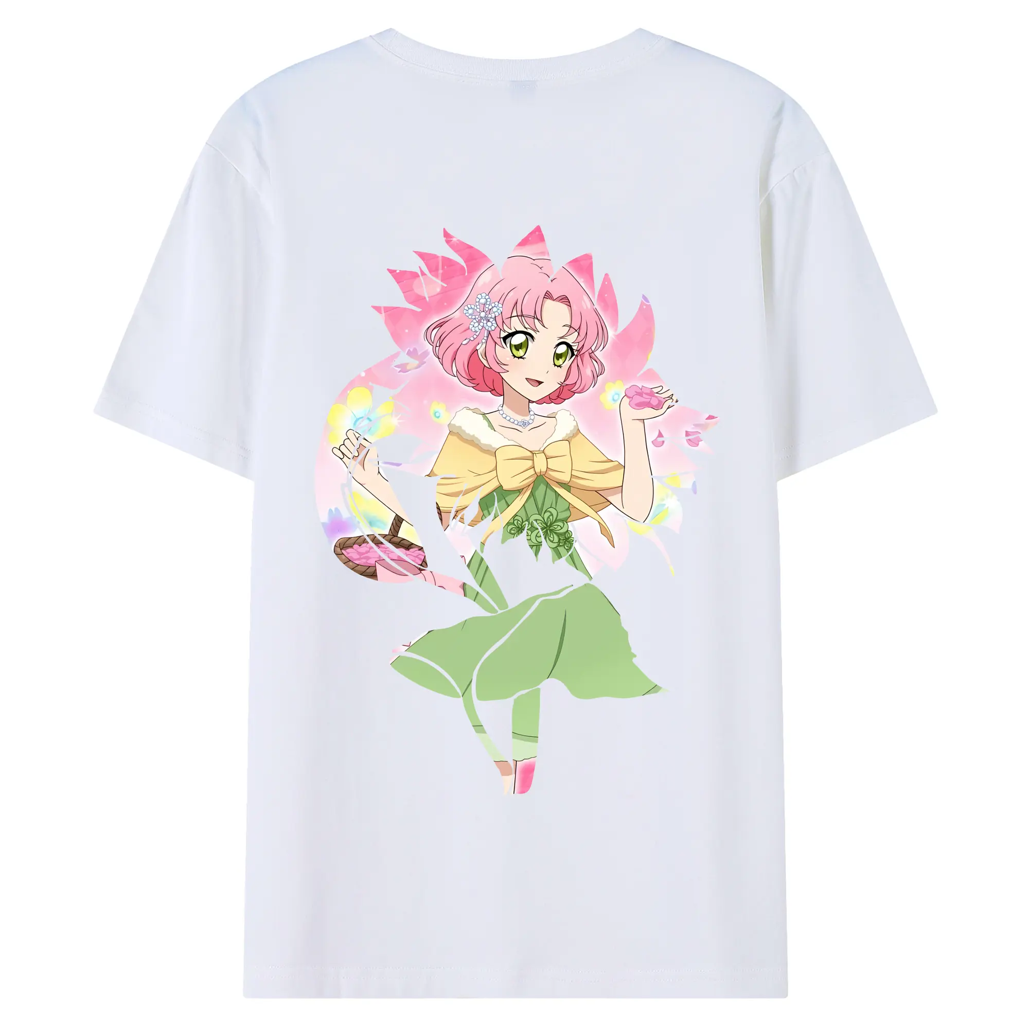 アイカツ グッズ 北大路 さくら - 綿100％ 半袖Tシャツ ・ バックプリント ・ 快適 通気性 ・ 日常使い 散歩 スポーツ用
