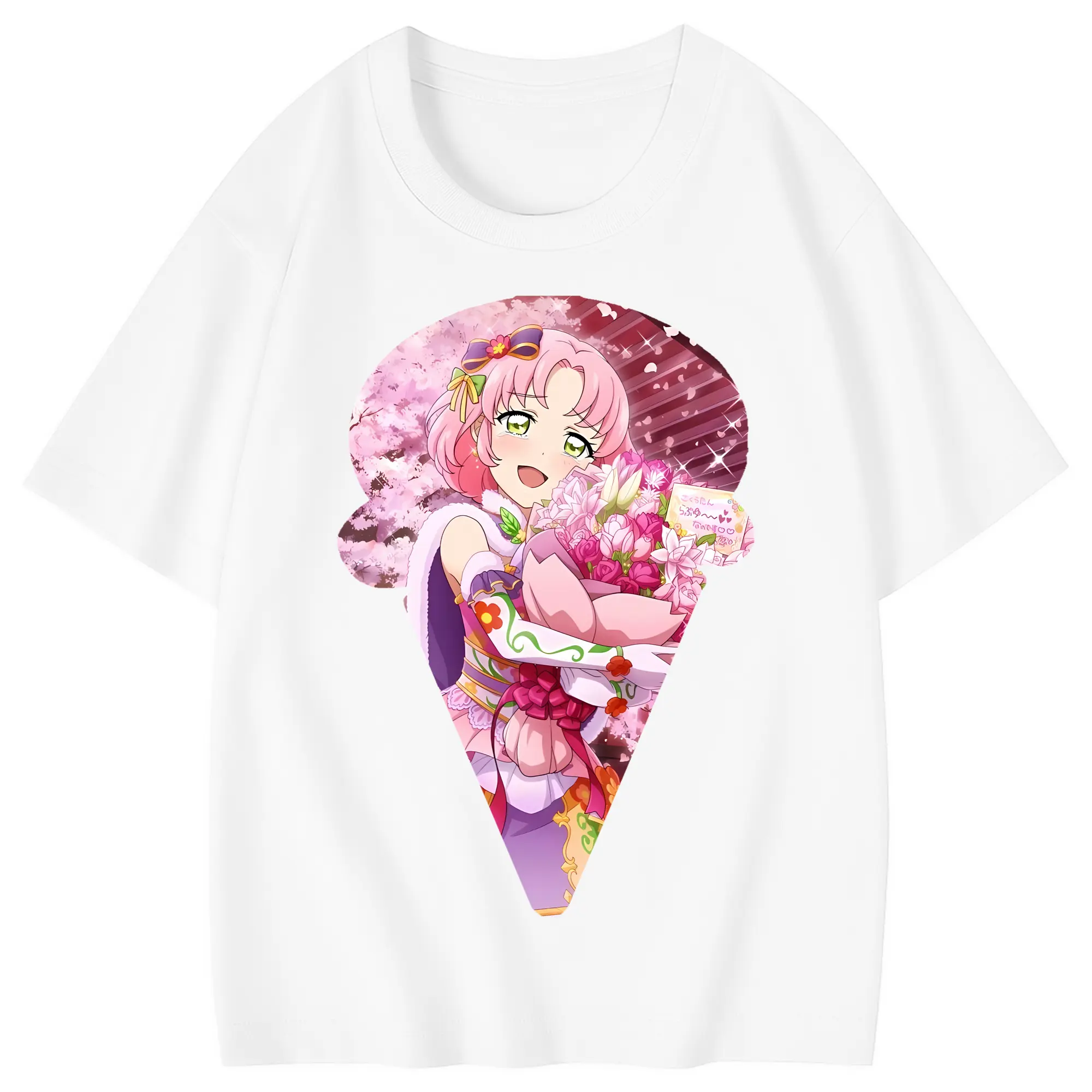 アイカツ グッズ 北大路 さくら - 綿100％ キッズTシャツ ・ フロントプリント ・ 快適 通気性 ・ スポーツ カジュアル 散歩用
