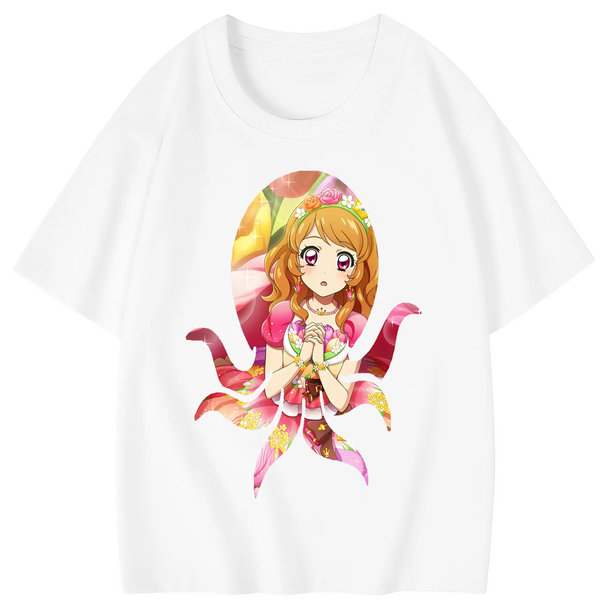 アイカツ グッズ 北大路 さくら - 綿100％ キッズTシャツ ・ フロントプリント ・ 快適 通気性 ・ スポーツ カジュアル 散歩用