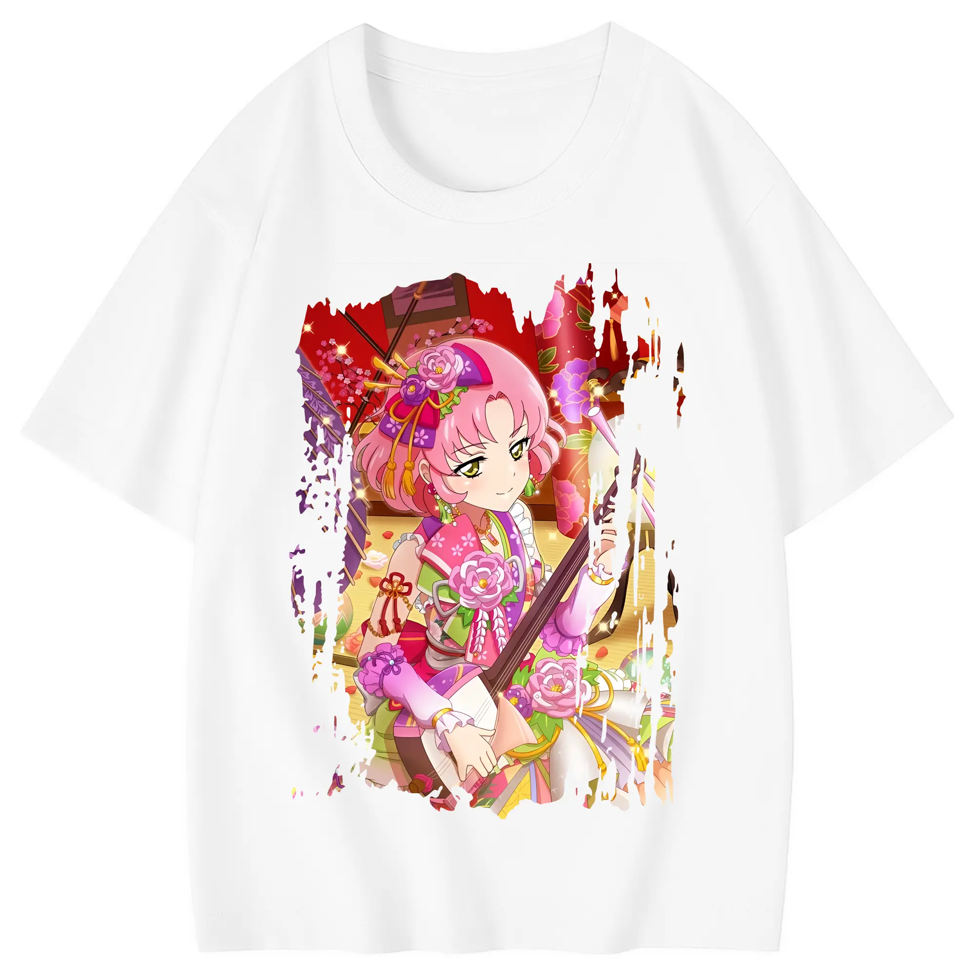 アイカツ グッズ 北大路 さくら - 綿100％ キッズTシャツ ・ フロントプリント ・ 快適 通気性 ・ スポーツ カジュアル 散歩用