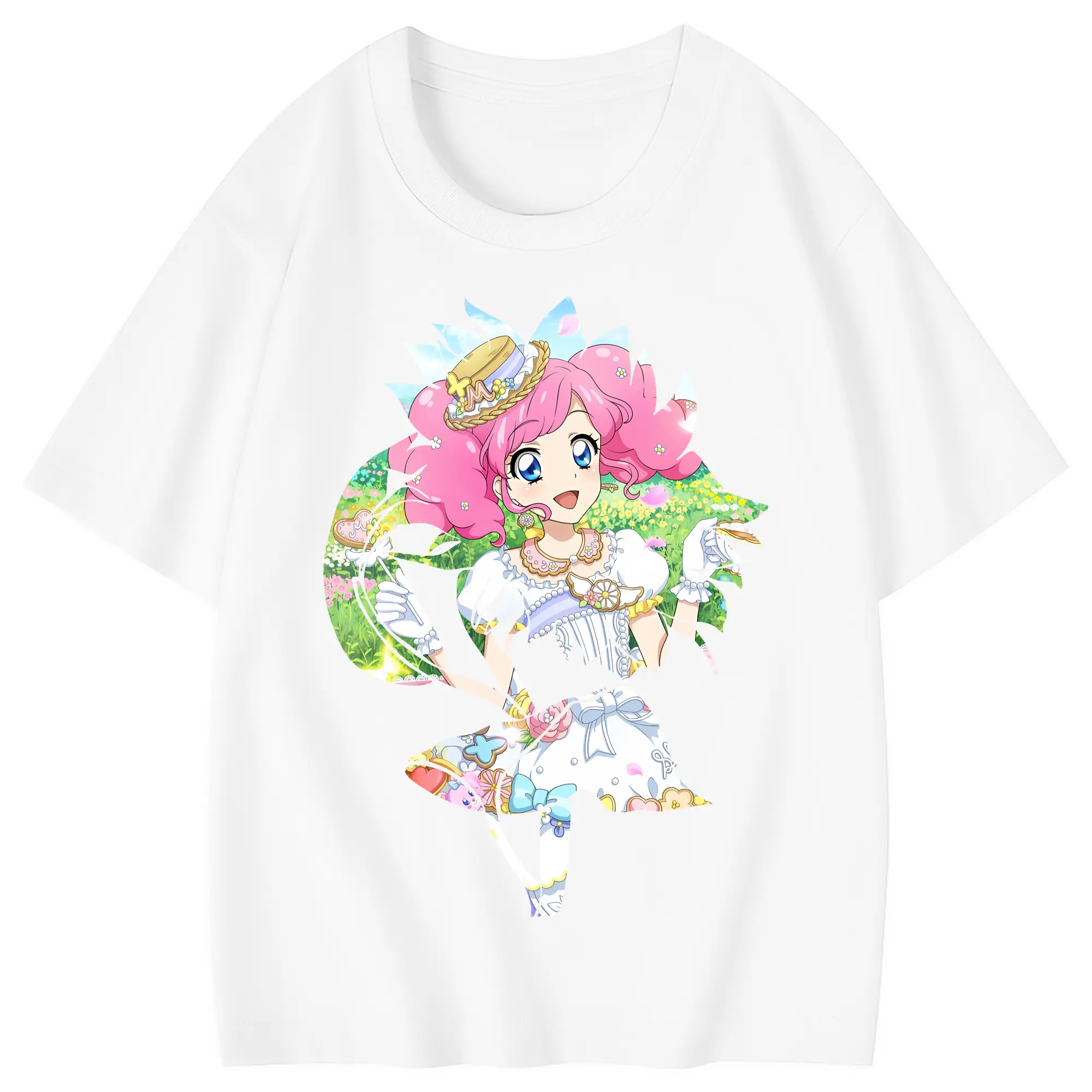 アイカツ グッズ 北大路 さくら - 綿100％ キッズTシャツ ・ フロントプリント ・ 快適 通気性 ・ スポーツ カジュアル 散歩用