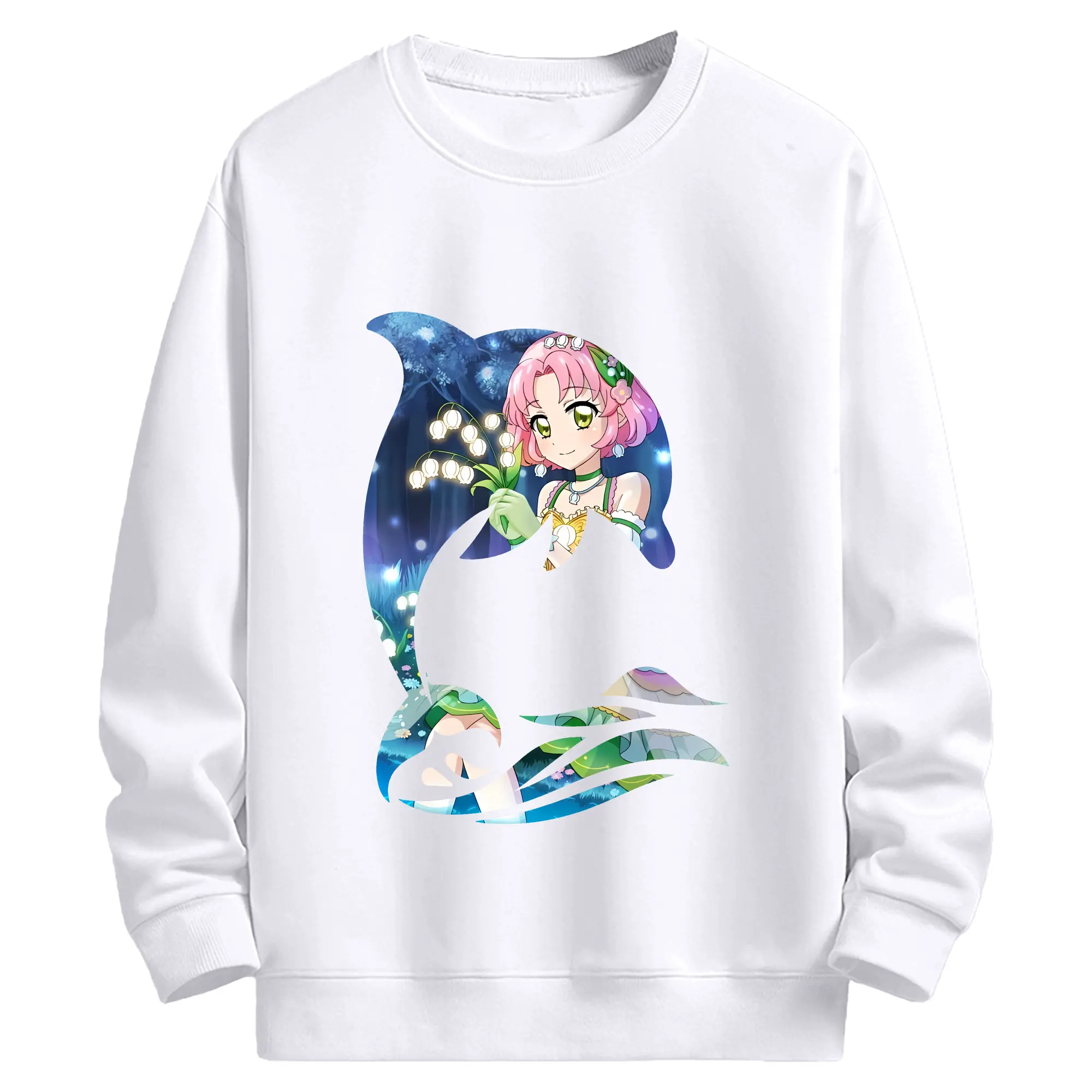 アイカツ グッズ 北大路 さくら - 高品質 クルーネック スウェット ・ コットン59％ ポリエステル41％ ・ ユニセックス 長袖 トレーナー ・ カジュアル デイリー スポーツ 散歩用