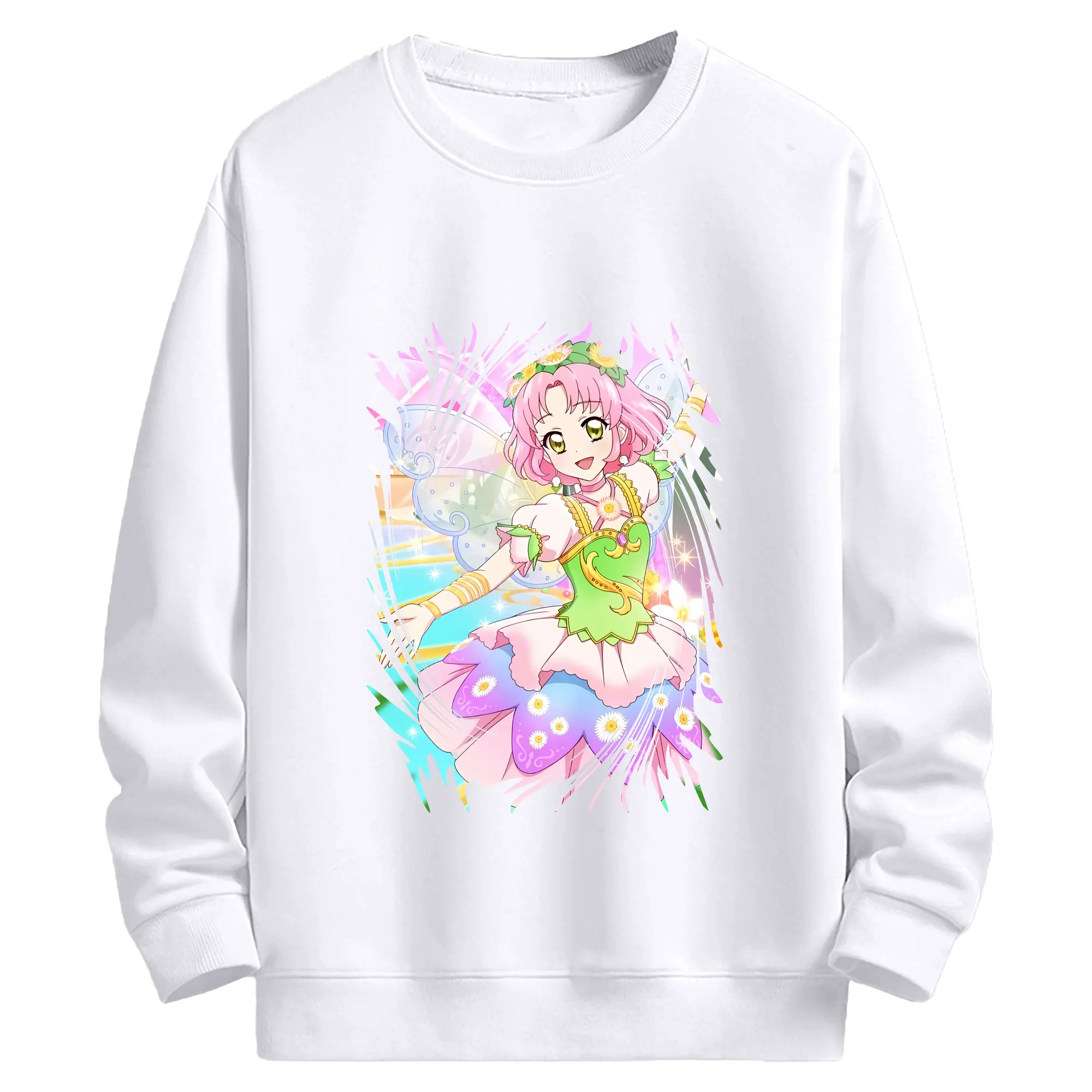 アイカツ グッズ 北大路 さくら - 高品質 クルーネック スウェット ・ コットン59％ ポリエステル41％ ・ ユニセックス 長袖 トレーナー ・ カジュアル デイリー スポーツ 散歩用