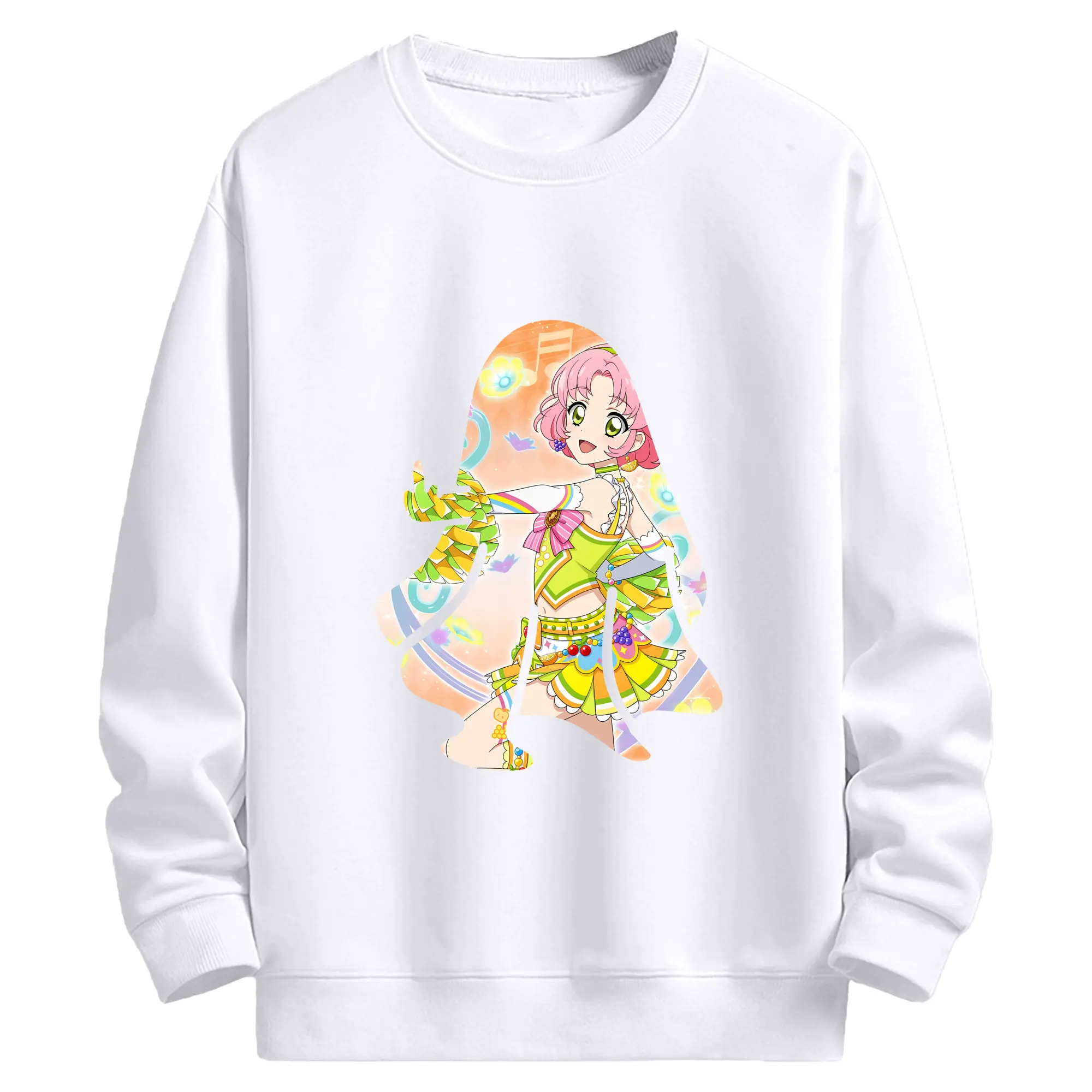 アイカツ グッズ 北大路 さくら - 高品質 クルーネック スウェット ・ コットン59％ ポリエステル41％ ・ ユニセックス 長袖 トレーナー ・ カジュアル デイリー スポーツ 散歩用