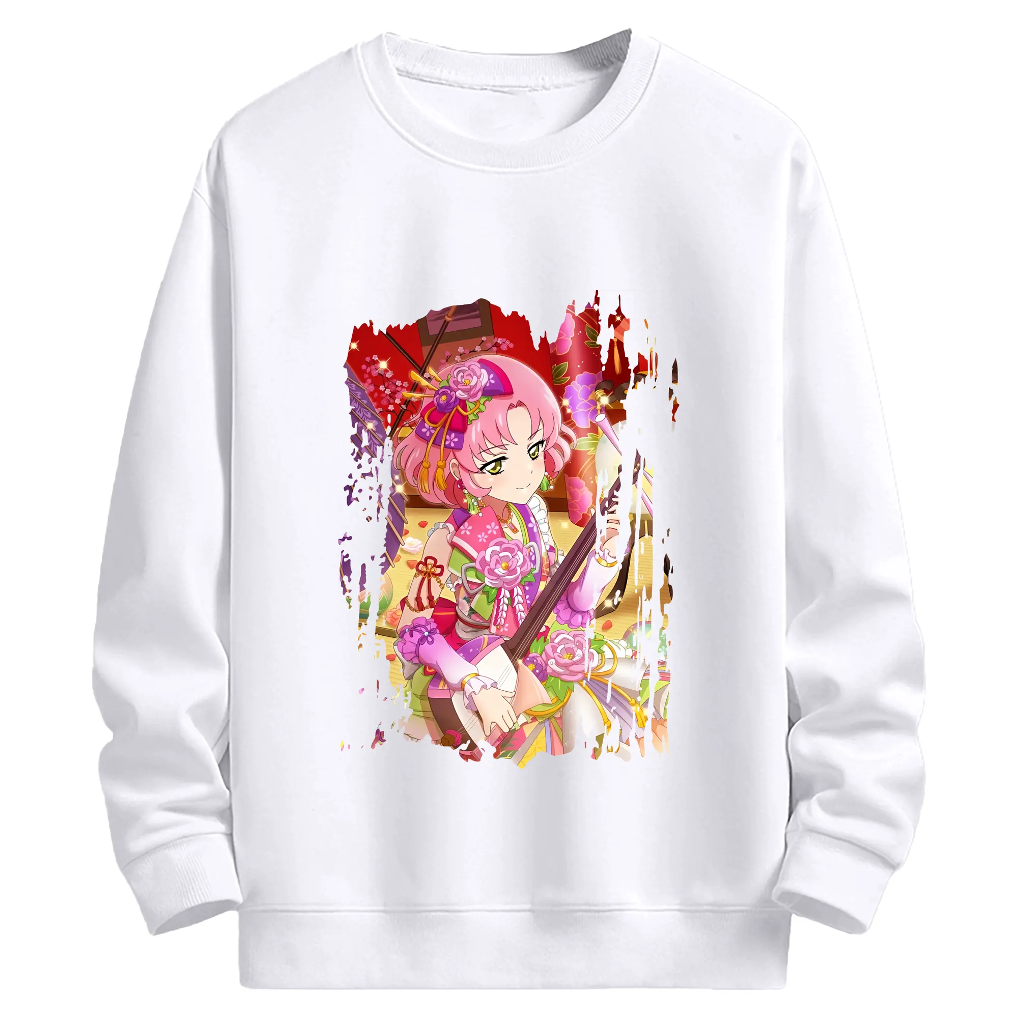 アイカツ グッズ 北大路 さくら - 高品質 クルーネック スウェット ・ コットン59％ ポリエステル41％ ・ ユニセックス 長袖 トレーナー ・ カジュアル デイリー スポーツ 散歩用