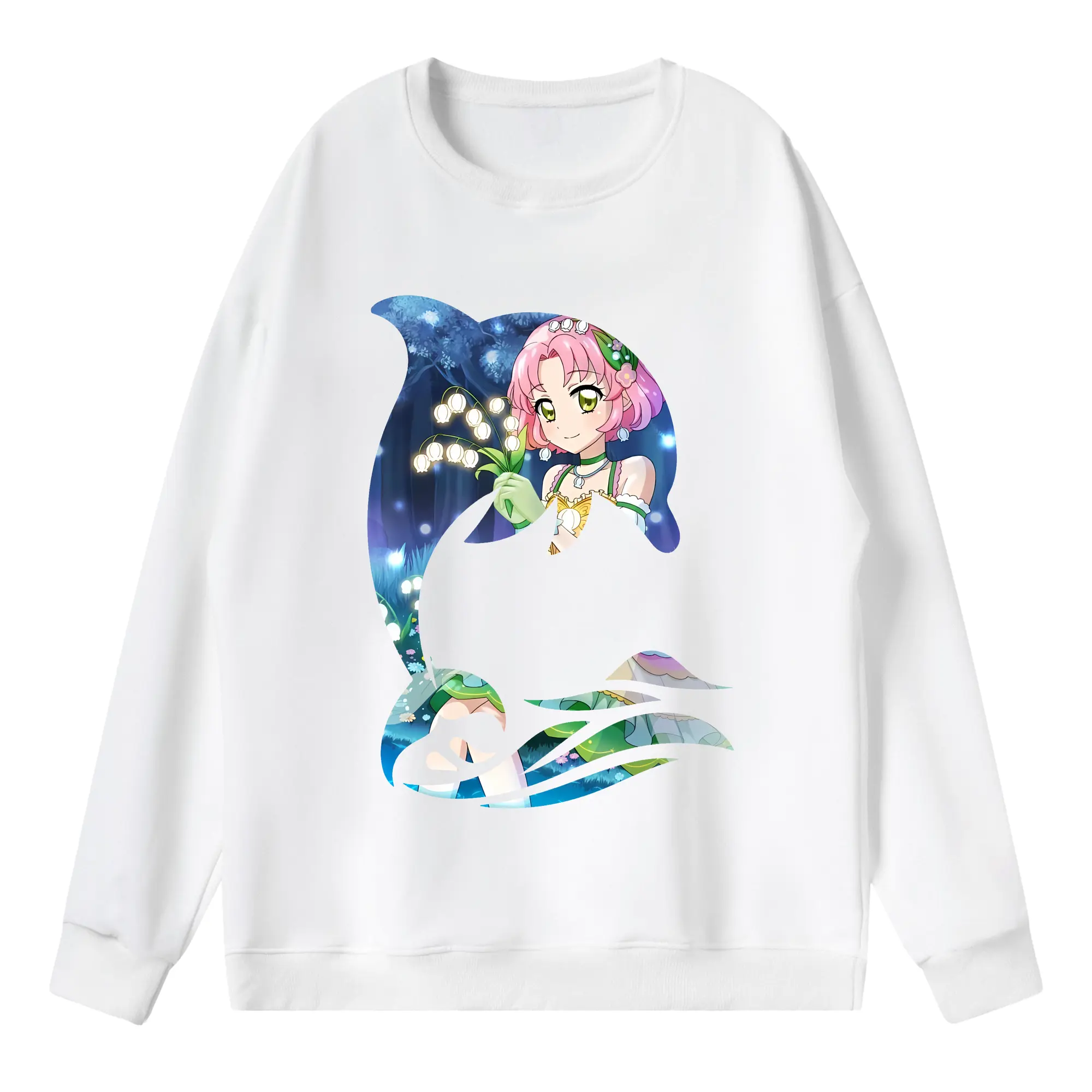 アイカツ グッズ 北大路 さくら - 薄手 クルーネック スウェット 裏毛260g · ポリエステル 春秋向け カジュアル 男女兼用 · トレーナー デイリー スポーツ 散歩に最適