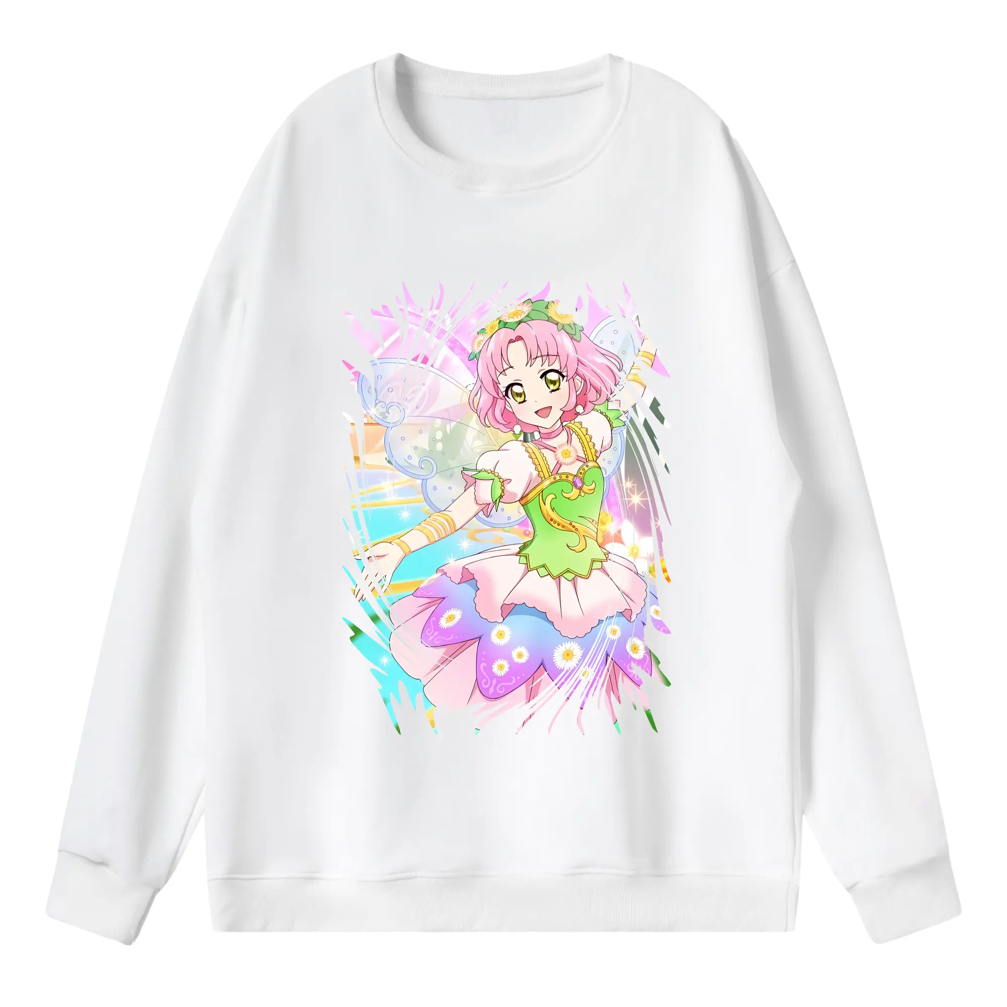 アイカツ グッズ 北大路 さくら - 薄手 クルーネック スウェット 裏毛260g · ポリエステル 春秋向け カジュアル 男女兼用 · トレーナー デイリー スポーツ 散歩に最適