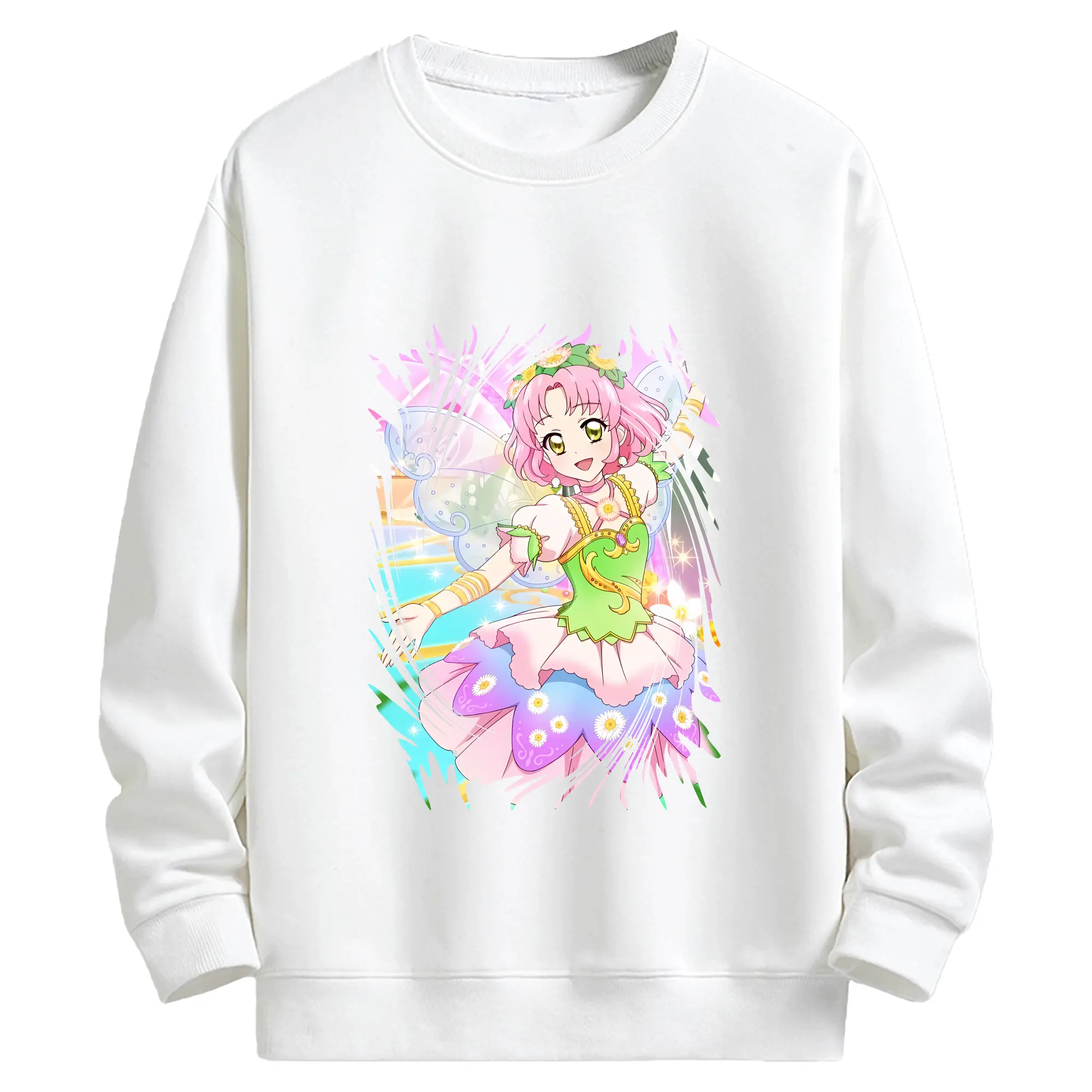 アイカツ グッズ 北大路 さくら - キッズ クルーネックスウェットシャツ ・ フロントプリント ・ 綿80％ ポリエステル20％ ・ 快適 通学 スポーツ 日常使い お散歩用