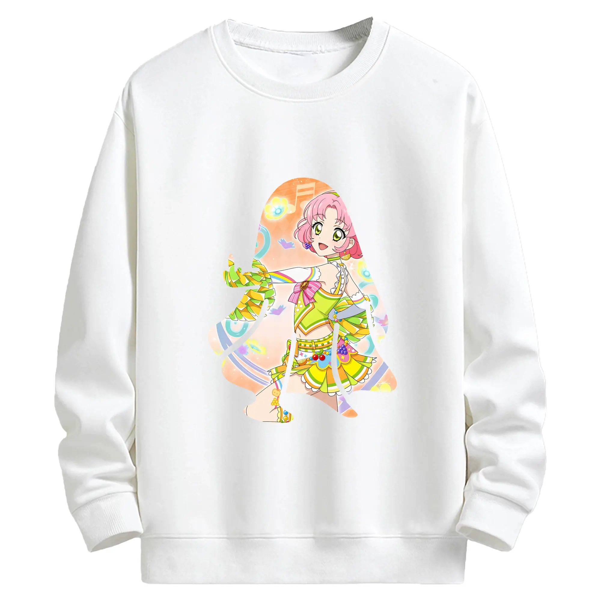 アイカツ グッズ 北大路 さくら - キッズ クルーネックスウェットシャツ ・ フロントプリント ・ 綿80％ ポリエステル20％ ・ 快適 通学 スポーツ 日常使い お散歩用