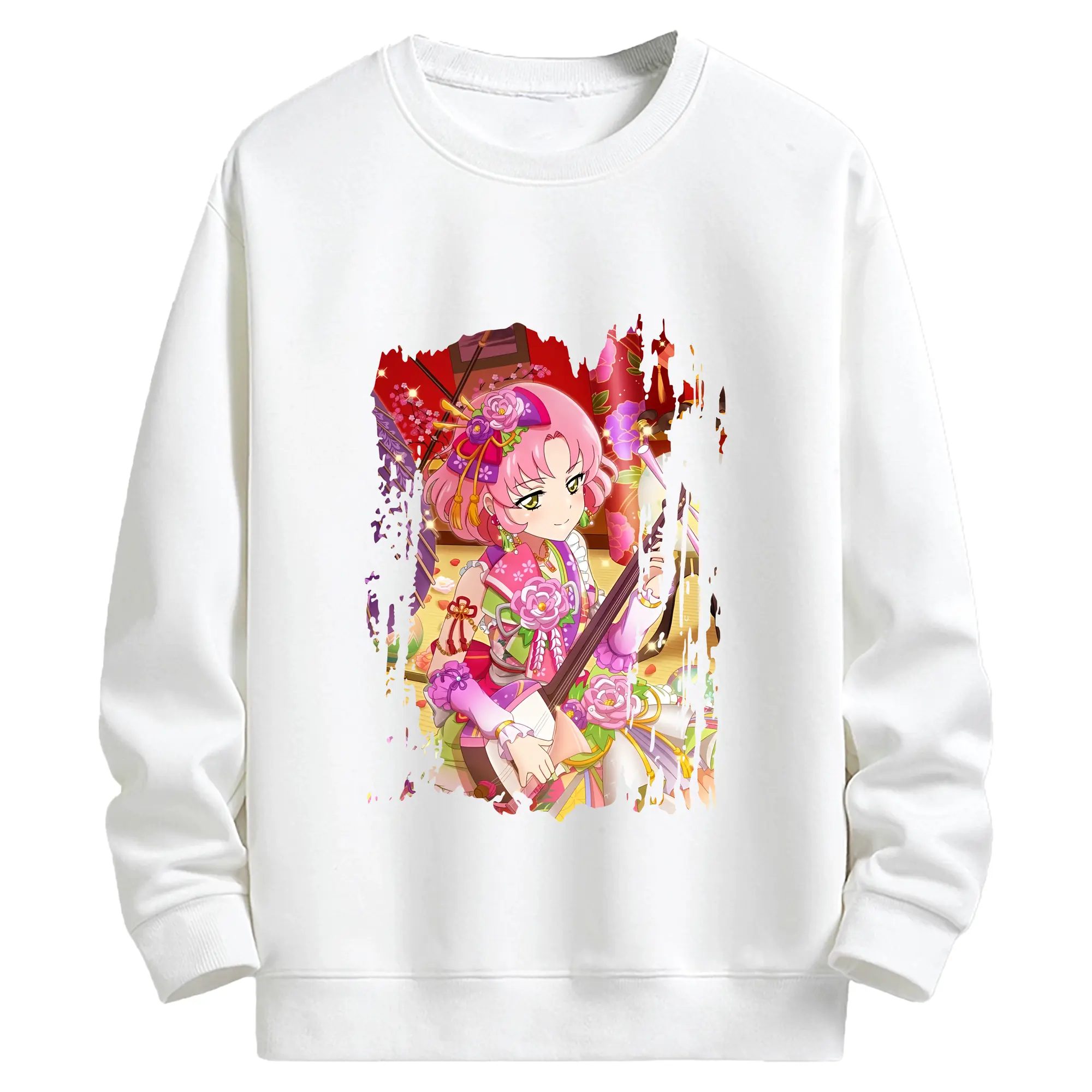 アイカツ グッズ 北大路 さくら - キッズ クルーネックスウェットシャツ ・ フロントプリント ・ 綿80％ ポリエステル20％ ・ 快適 通学 スポーツ 日常使い お散歩用