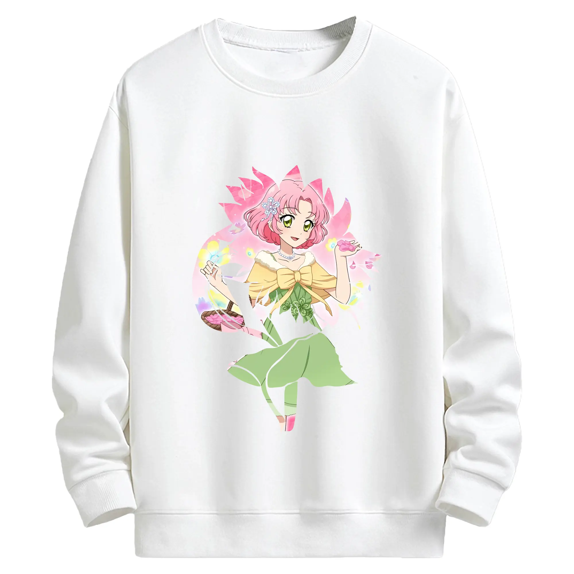 アイカツ グッズ 北大路 さくら - キッズ クルーネックスウェットシャツ ・ フロントプリント ・ 綿80％ ポリエステル20％ ・ 快適 通学 スポーツ 日常使い お散歩用