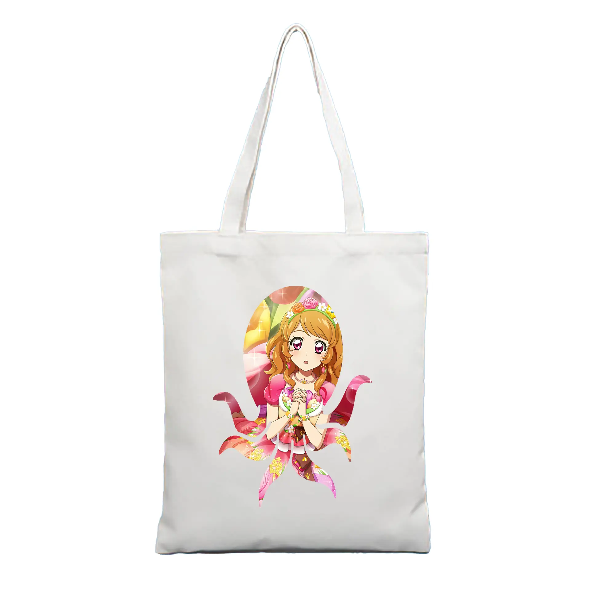 アイカツ グッズ 北大路 さくら - 縦型キャンバス手提げバッグ（トートバッグ） ・ キャンバス素材 ・ ショッピング用 ・ 軽量 丈夫 お手入れ簡単