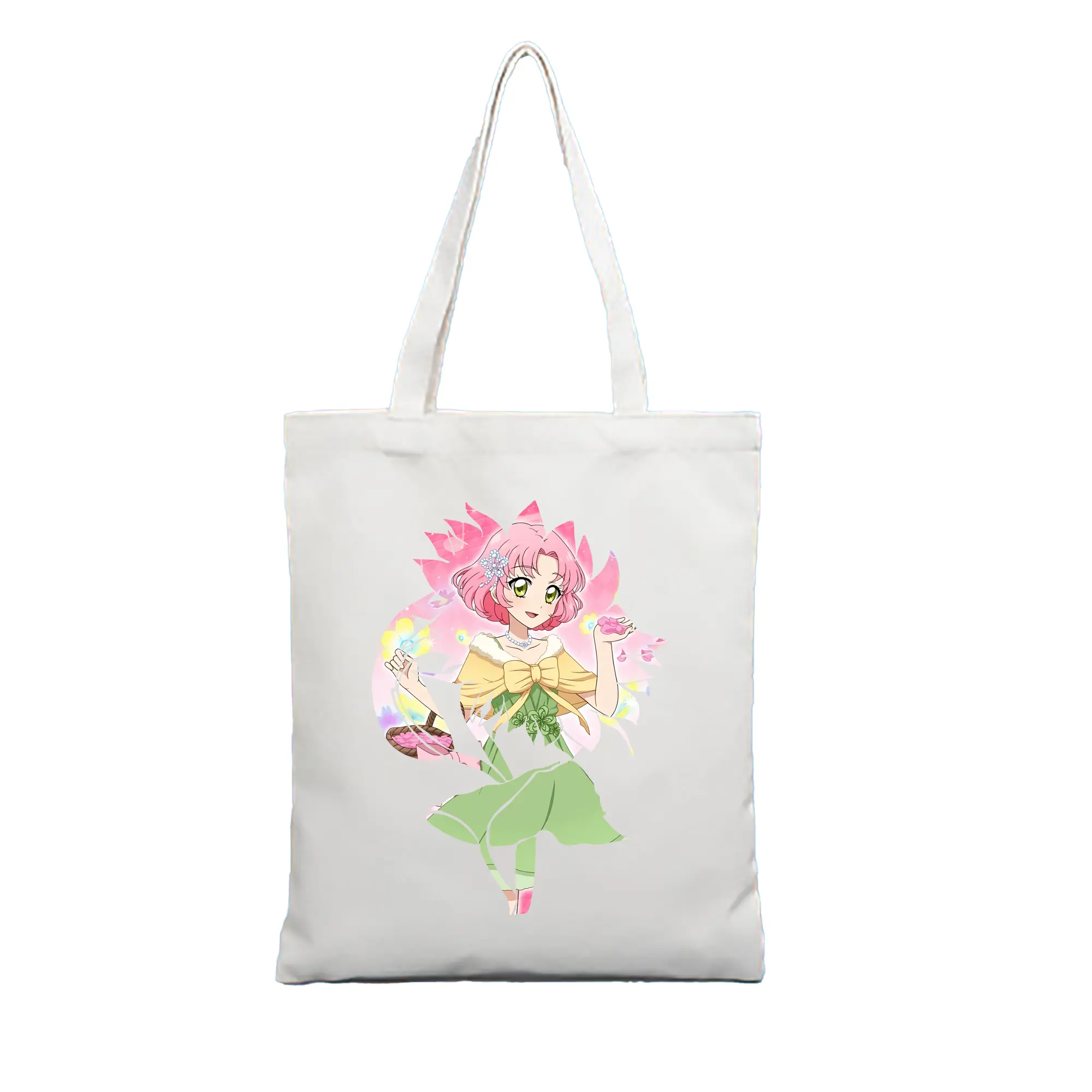 アイカツ グッズ 北大路 さくら - 縦型キャンバス手提げバッグ（トートバッグ） ・ キャンバス素材 ・ ショッピング用 ・ 軽量 丈夫 お手入れ簡単