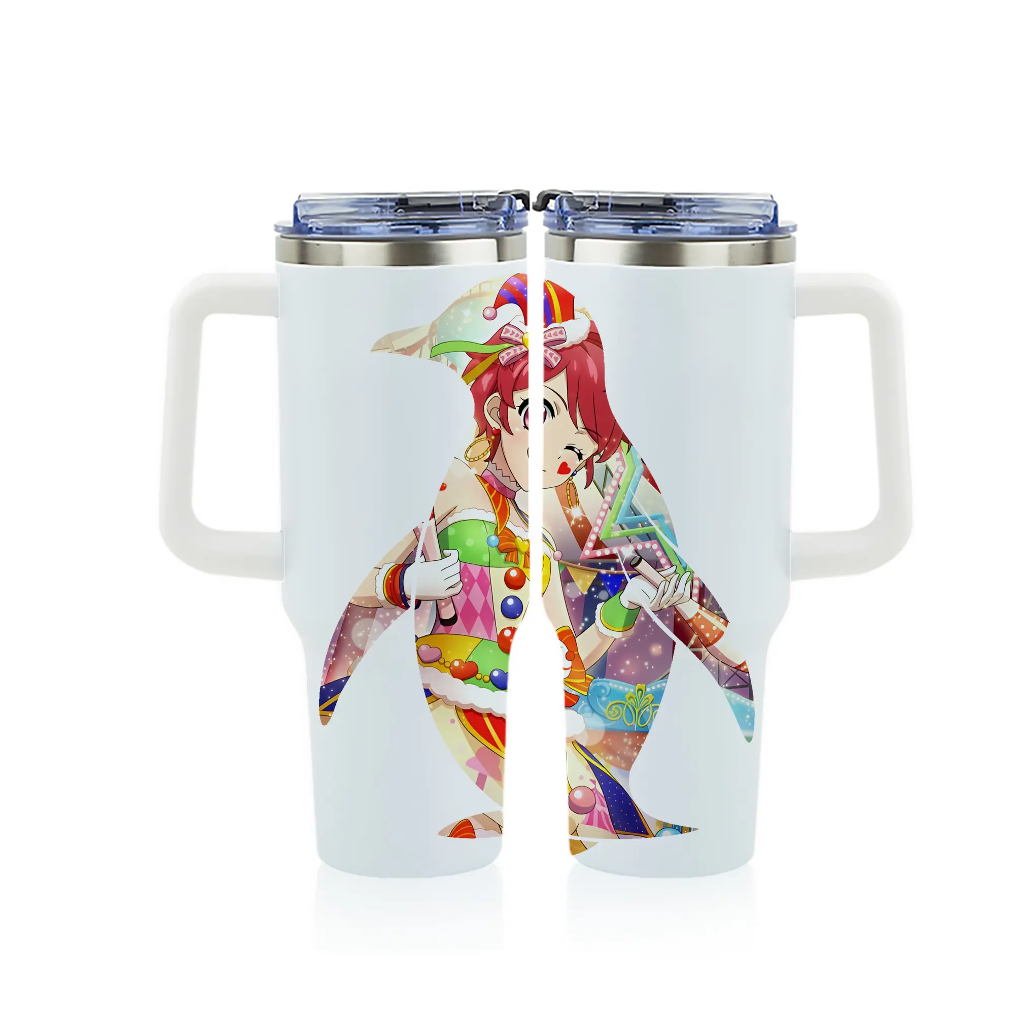 アイカツ グッズ 一ノ瀬 かえで - 1200mL フルプリント車用タンブラー ・ 304ステンレス 内側 ・ 201ステンレス 外側 ・ 保温 保冷 ・ 通勤 ドライブ アウトドア用