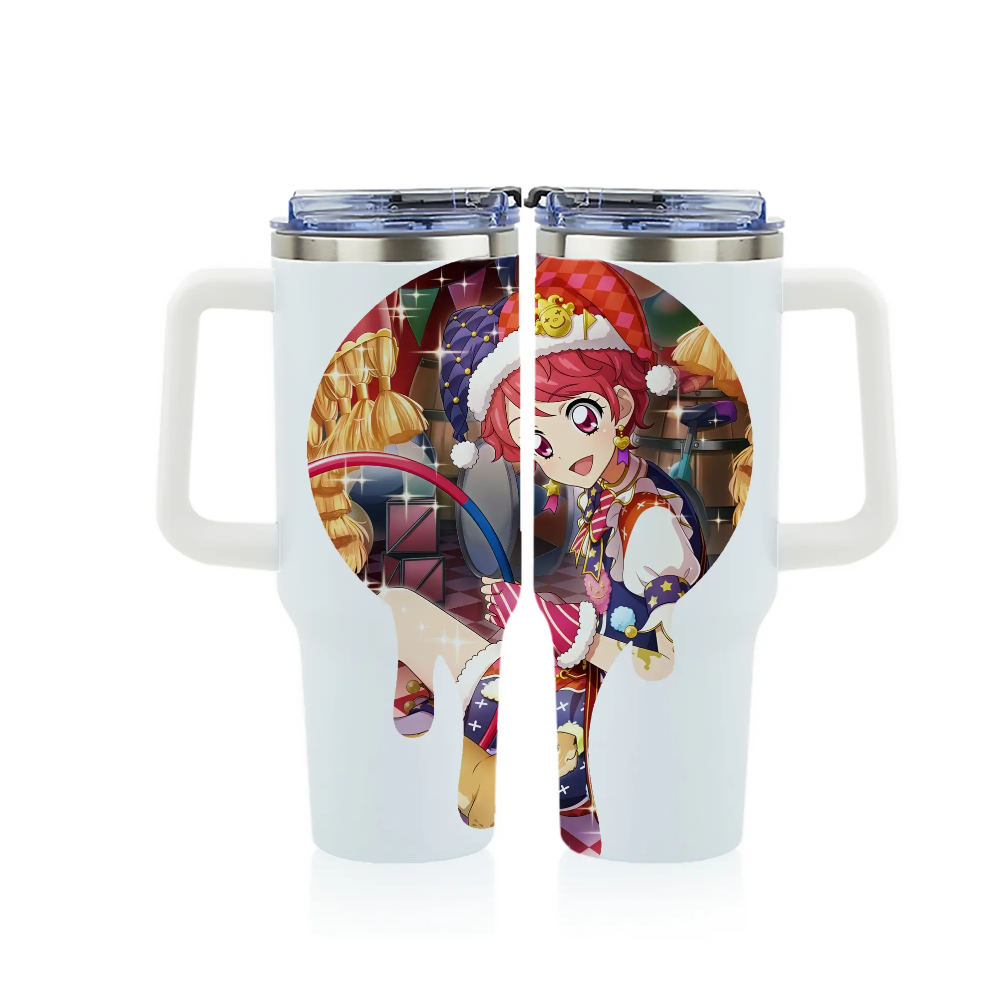 アイカツ グッズ 一ノ瀬 かえで - 1200mL フルプリント車用タンブラー ・ 304ステンレス 内側 ・ 201ステンレス 外側 ・ 保温 保冷 ・ 通勤 ドライブ アウトドア用