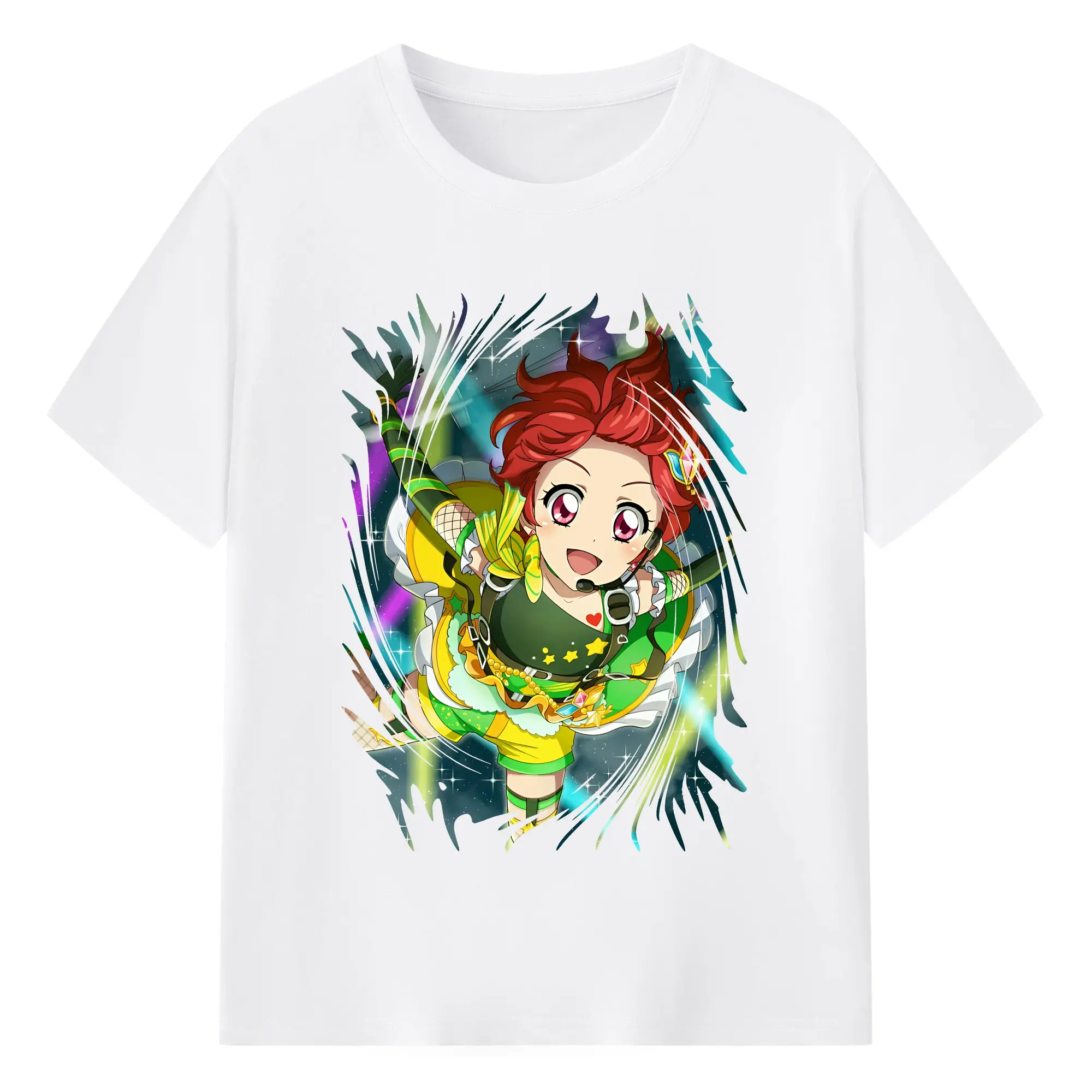 アイカツ グッズ 一ノ瀬 かえで - 綿100％ 半袖Tシャツ ・ フロントプリント ・ 快適 通気性 ・ 日常使い 散歩 スポーツ用