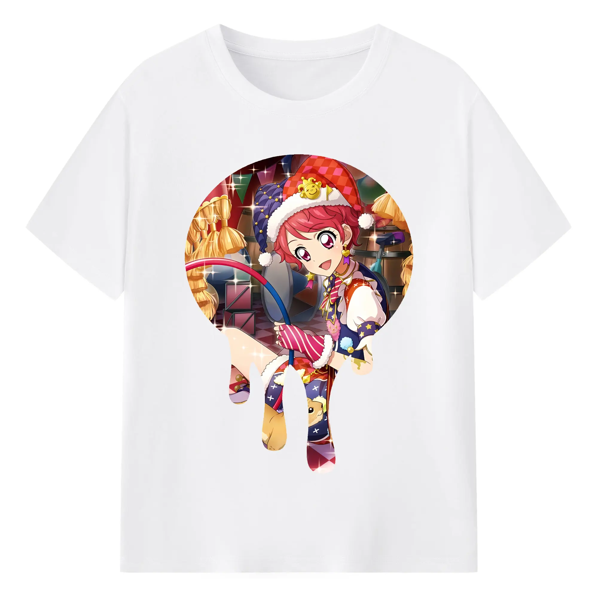 アイカツ グッズ 一ノ瀬 かえで - 綿100％ 半袖Tシャツ ・ フロントプリント ・ 快適 通気性 ・ 日常使い 散歩 スポーツ用