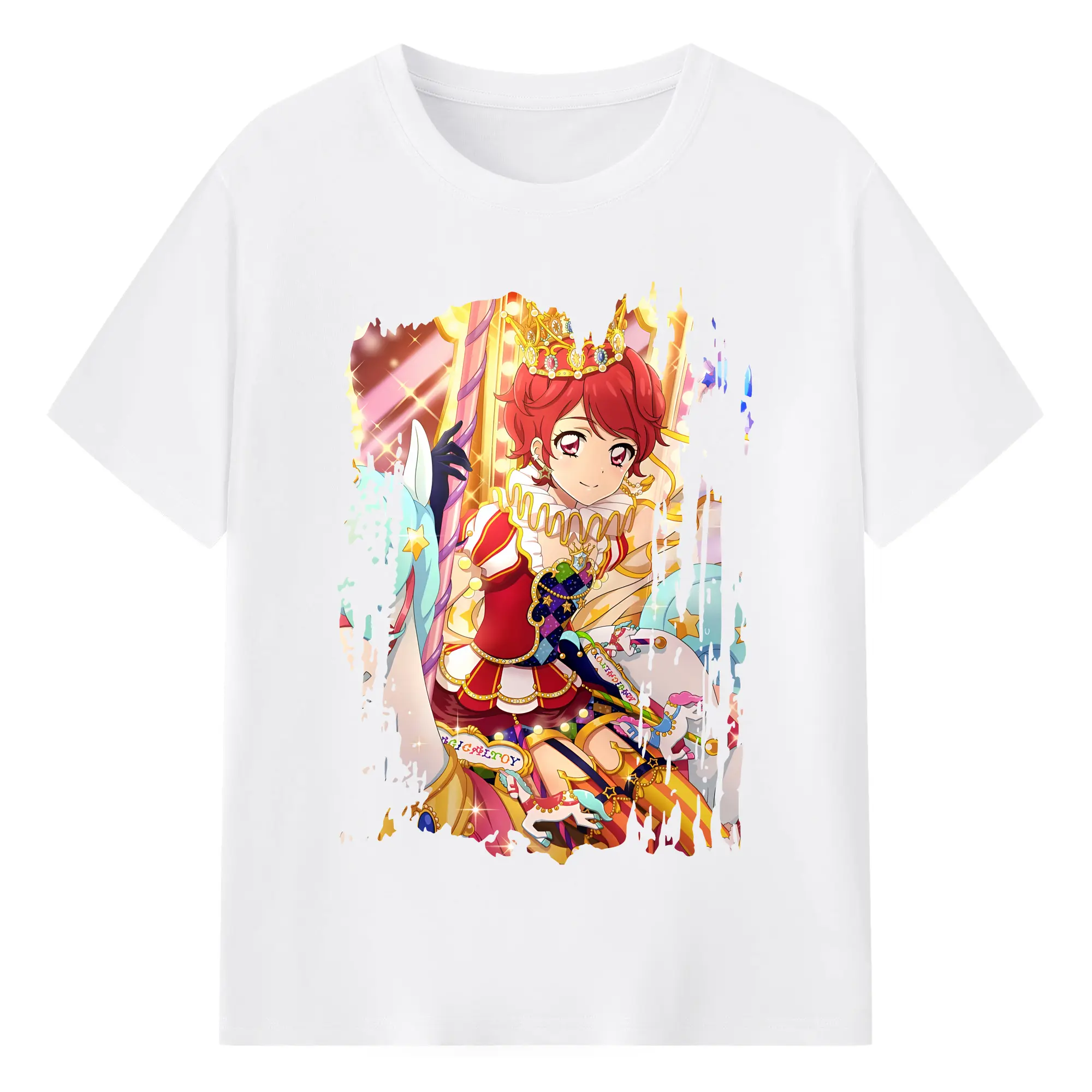 アイカツ グッズ 一ノ瀬 かえで - 綿100％ 半袖Tシャツ ・ フロントプリント ・ 快適 通気性 ・ 日常使い 散歩 スポーツ用