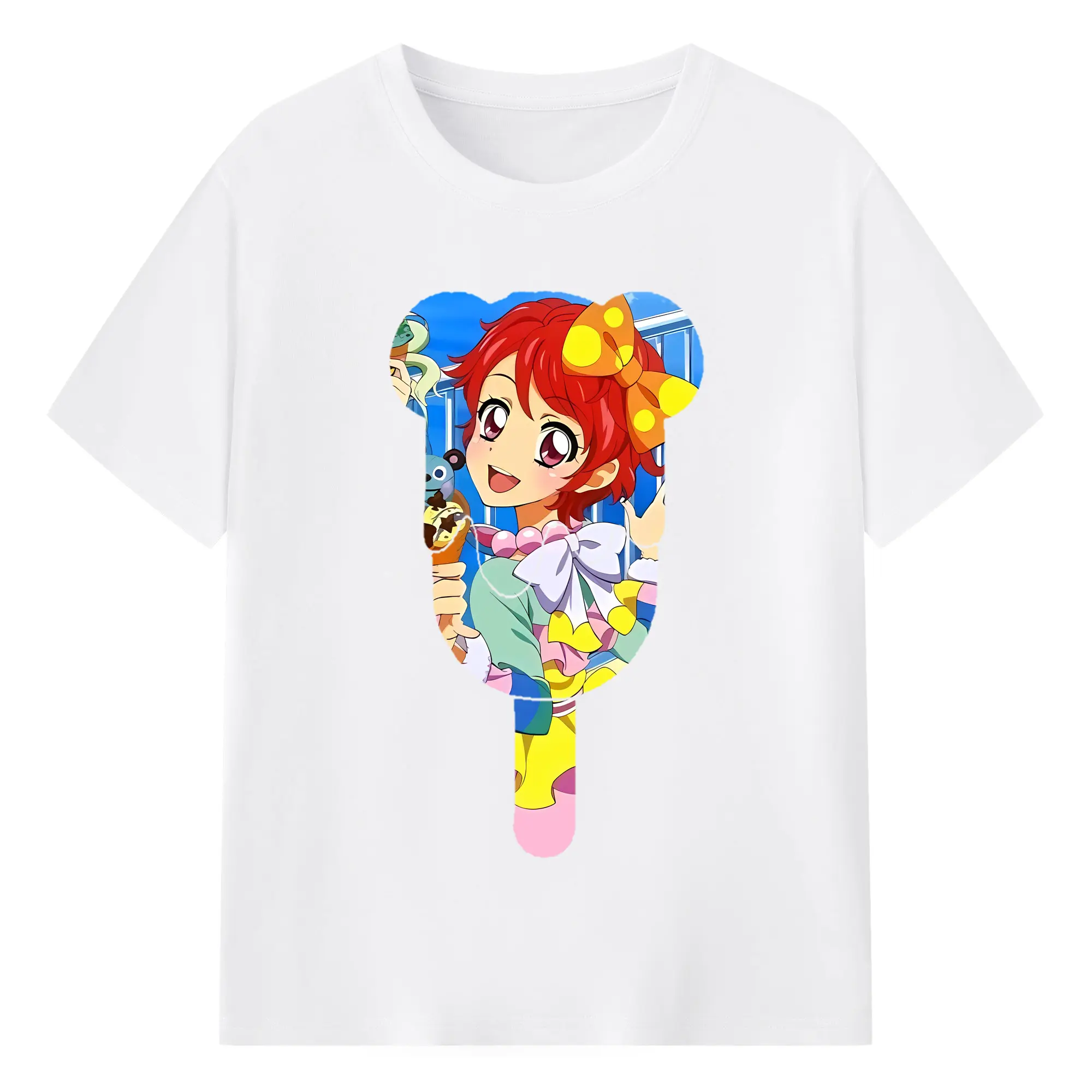 アイカツ グッズ 一ノ瀬 かえで - 綿100％ 半袖Tシャツ ・ フロントプリント ・ 快適 通気性 ・ 日常使い 散歩 スポーツ用