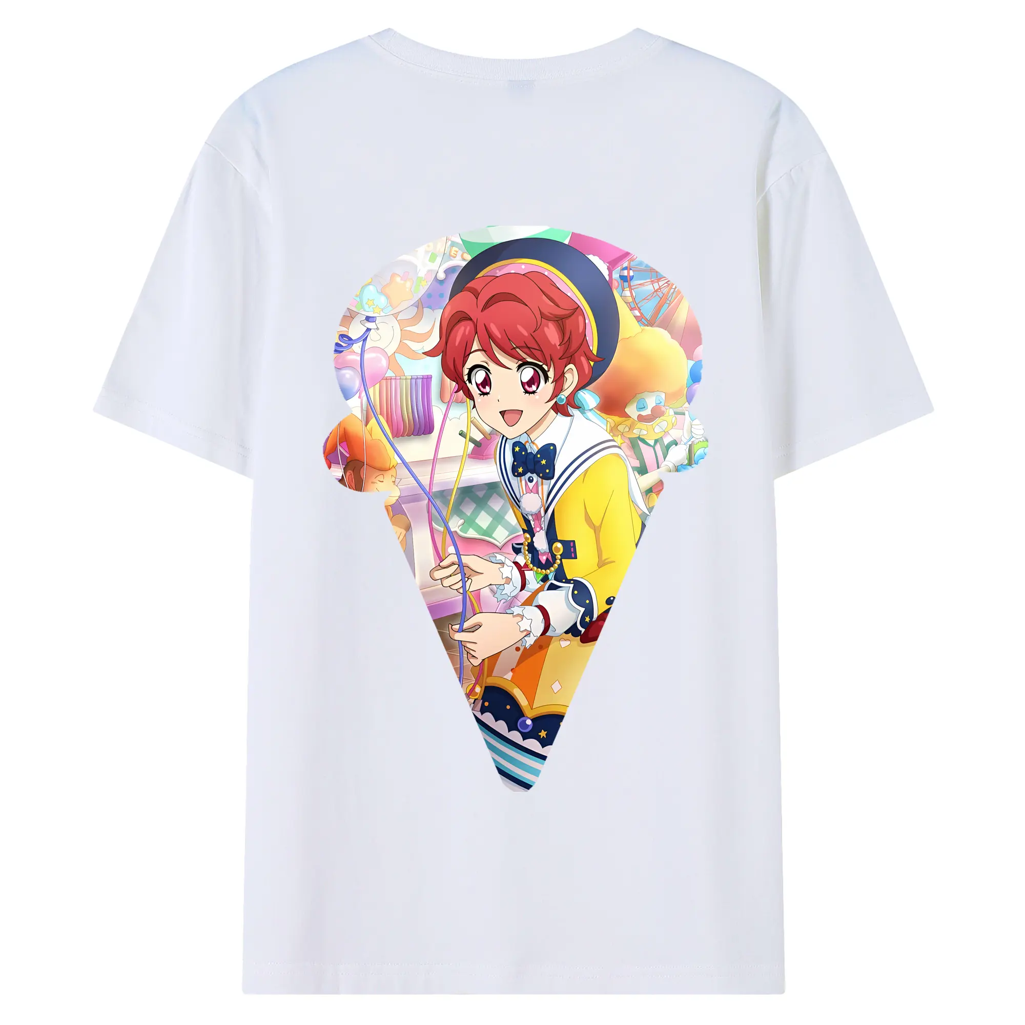 アイカツ グッズ 一ノ瀬 かえで - 綿100％ 半袖Tシャツ ・ バックプリント ・ 快適 通気性 ・ 日常使い 散歩 スポーツ用