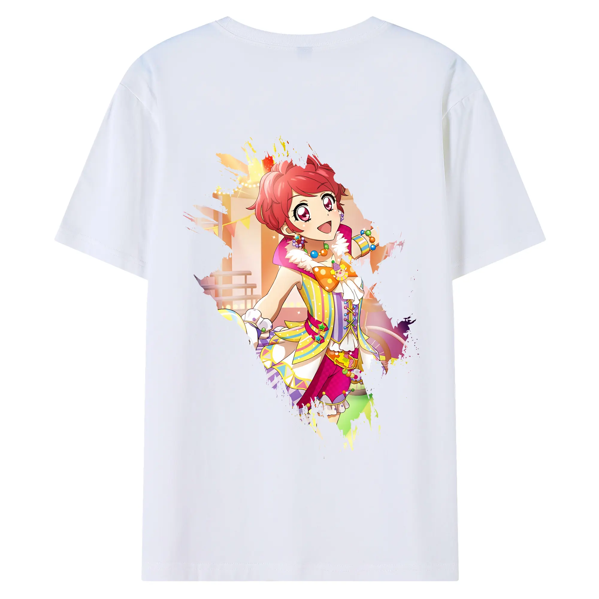 アイカツ グッズ 一ノ瀬 かえで - 綿100％ 半袖Tシャツ ・ バックプリント ・ 快適 通気性 ・ 日常使い 散歩 スポーツ用