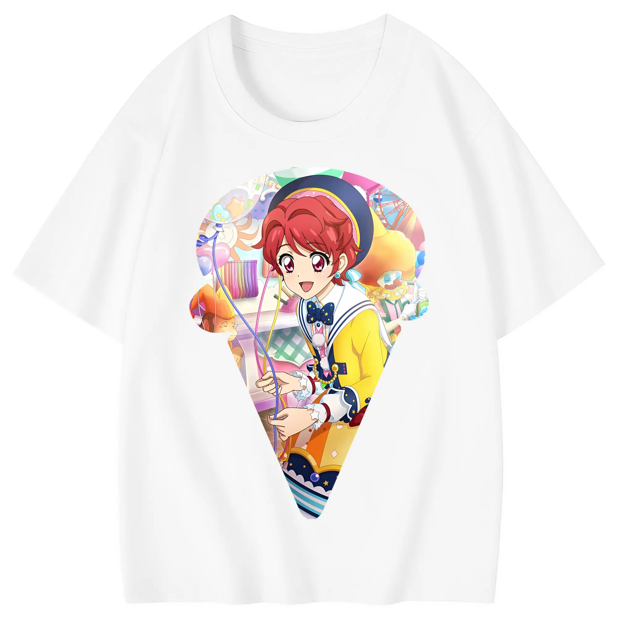 アイカツ グッズ 一ノ瀬 かえで - 綿100％ キッズTシャツ ・ フロントプリント ・ 快適 通気性 ・ スポーツ カジュアル 散歩用