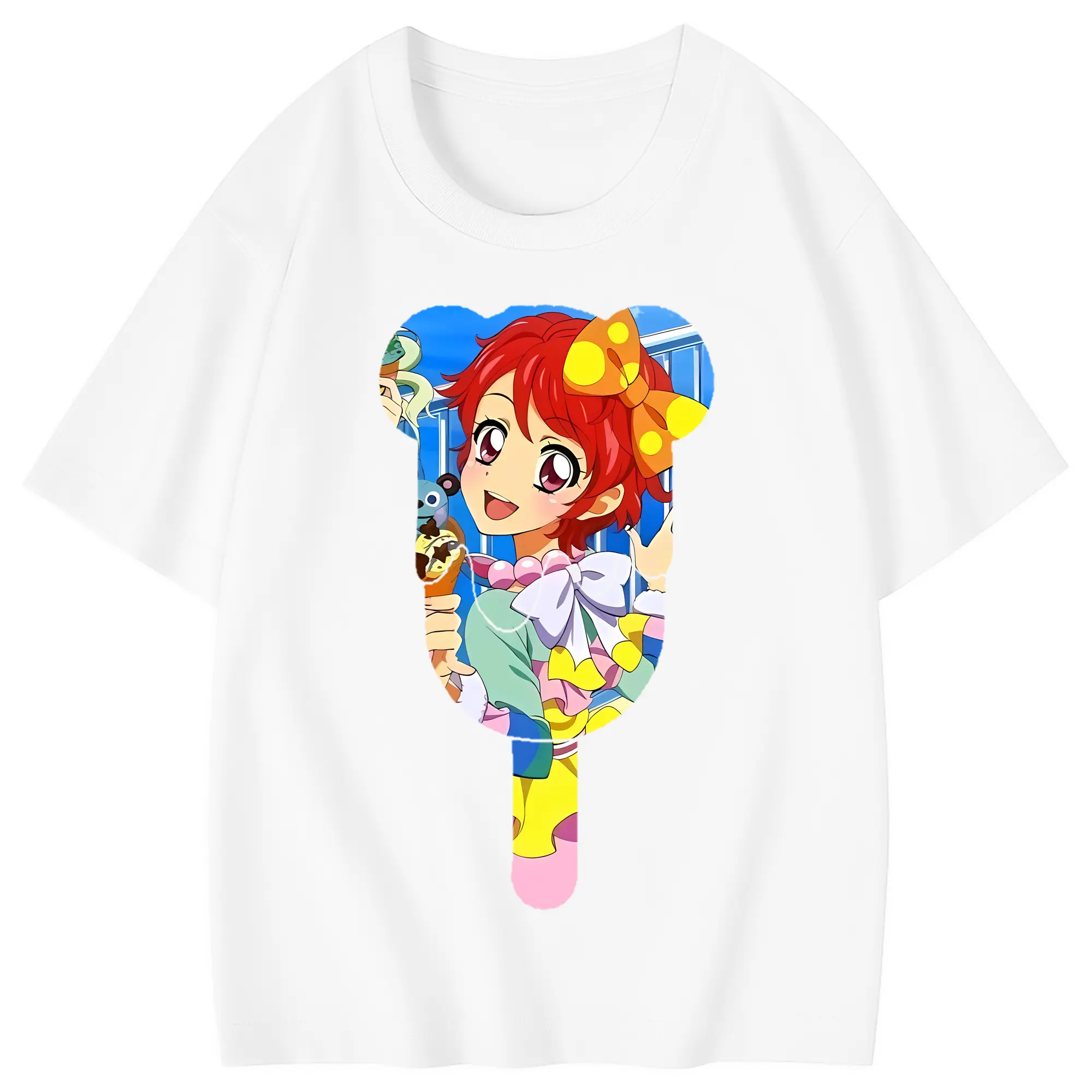 アイカツ グッズ 一ノ瀬 かえで - 綿100％ キッズTシャツ ・ フロントプリント ・ 快適 通気性 ・ スポーツ カジュアル 散歩用