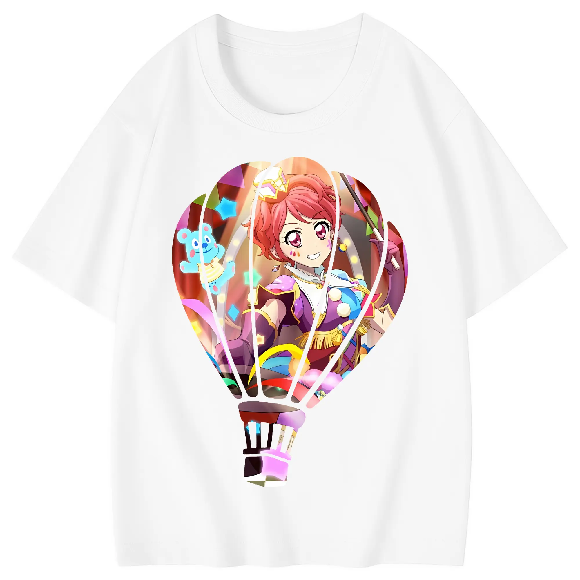 アイカツ グッズ 一ノ瀬 かえで - 綿100％ キッズTシャツ ・ フロントプリント ・ 快適 通気性 ・ スポーツ カジュアル 散歩用