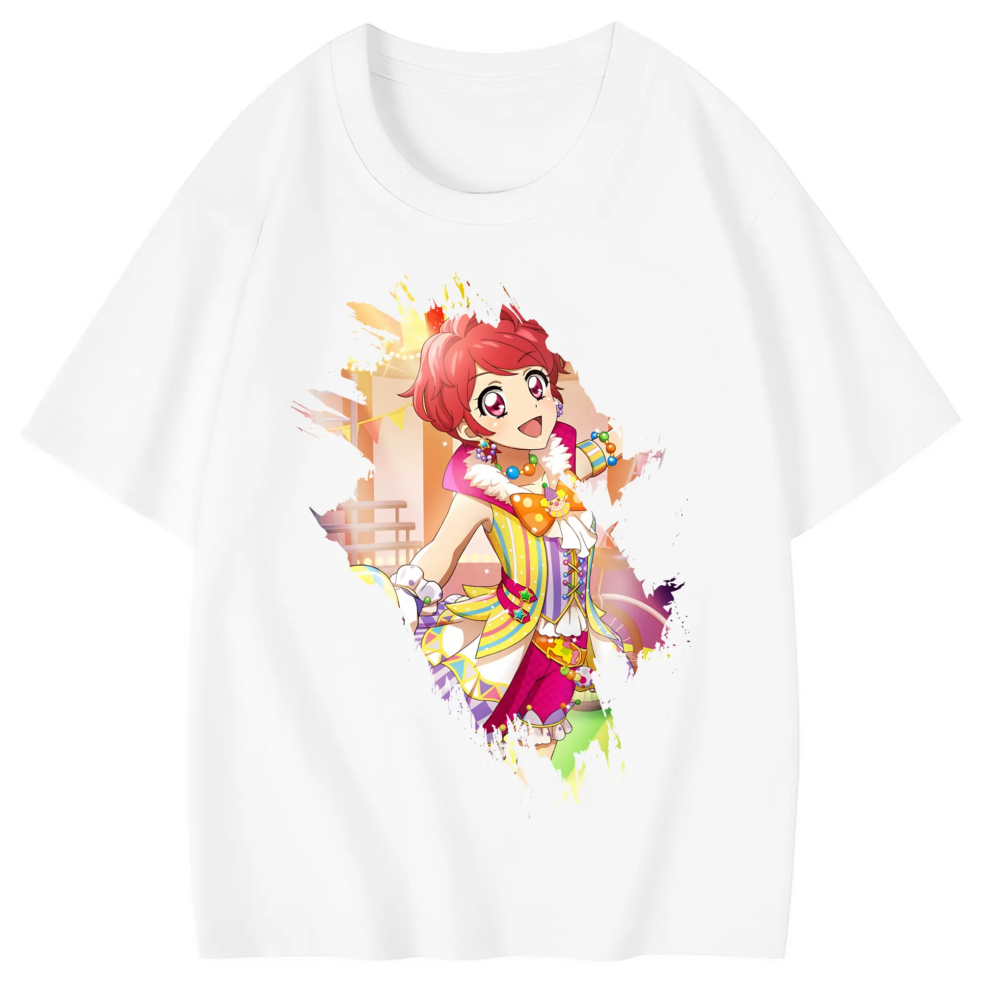 アイカツ グッズ 一ノ瀬 かえで - 綿100％ キッズTシャツ ・ フロントプリント ・ 快適 通気性 ・ スポーツ カジュアル 散歩用